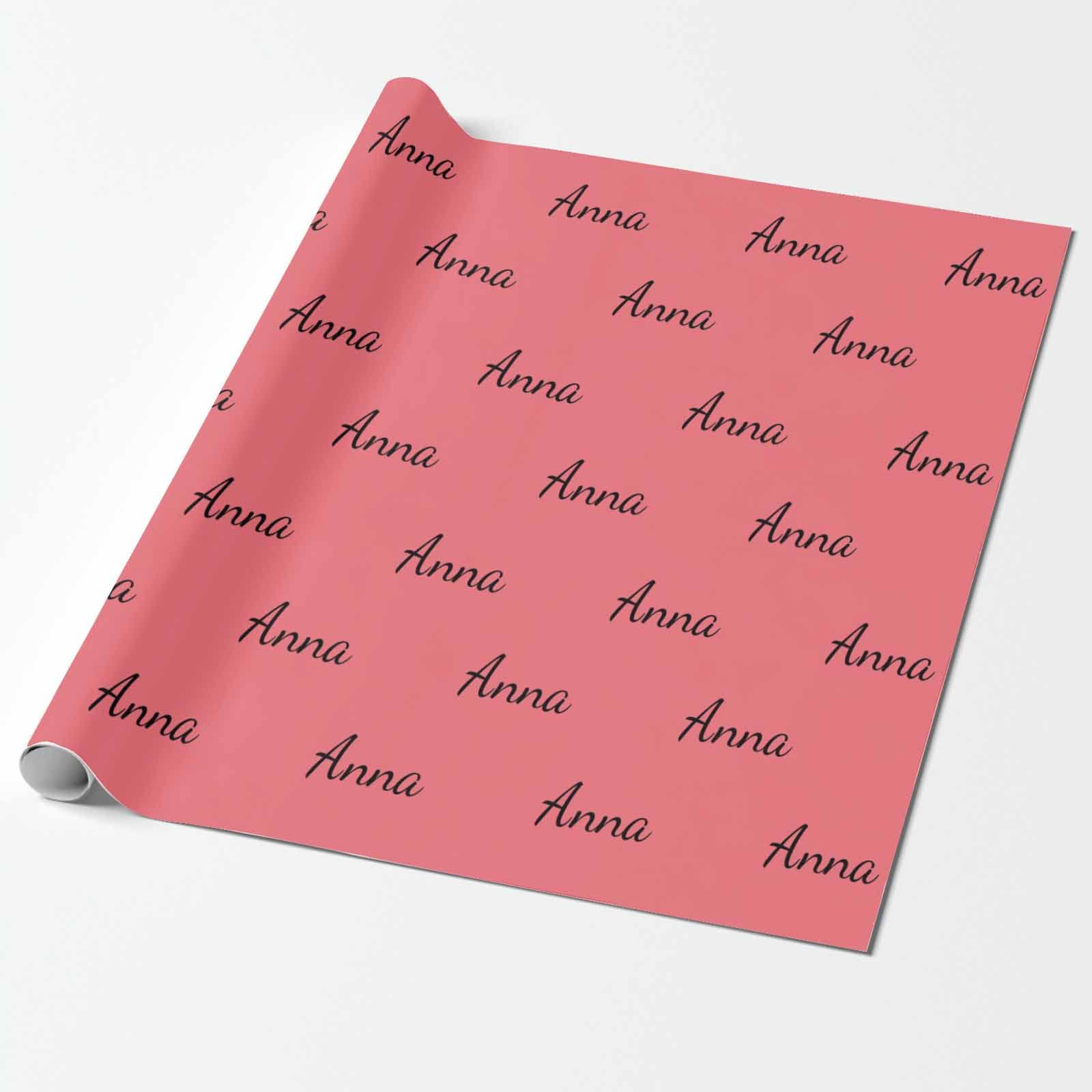 MyPupSocks Custom Name Gift Wrapping Paper - Personalized Dark Pink Wrapping Paper Roll with Logo (58x23 Inches) for Birthdays, Christmas & Anniversaries - 3 Rolls - Perfect for Kids, Boys & Girls Gift Wrapping