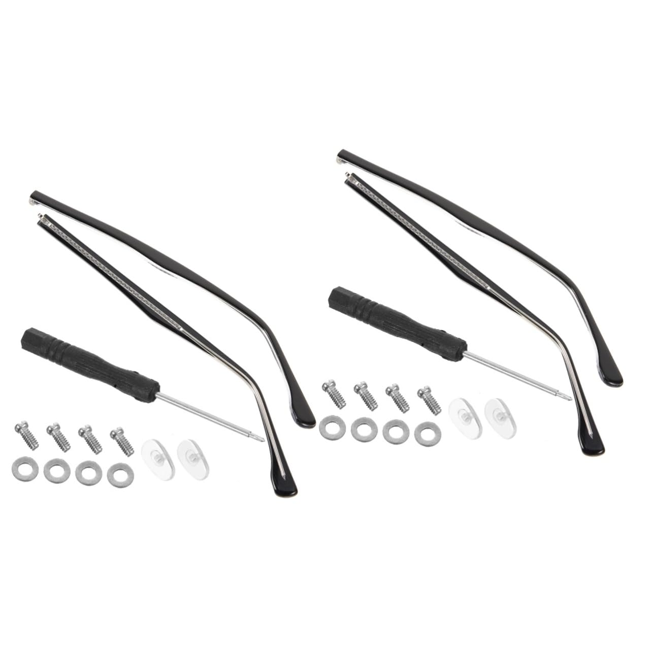PartyKindom 2 Pairs Universal Metal Glasses Legs & Ear Pads - Replacement Brackets for Sunglasses, Mam Bottle Grips, Temple Accessories - Perfect for Reading, Driving & Outdoor Activities