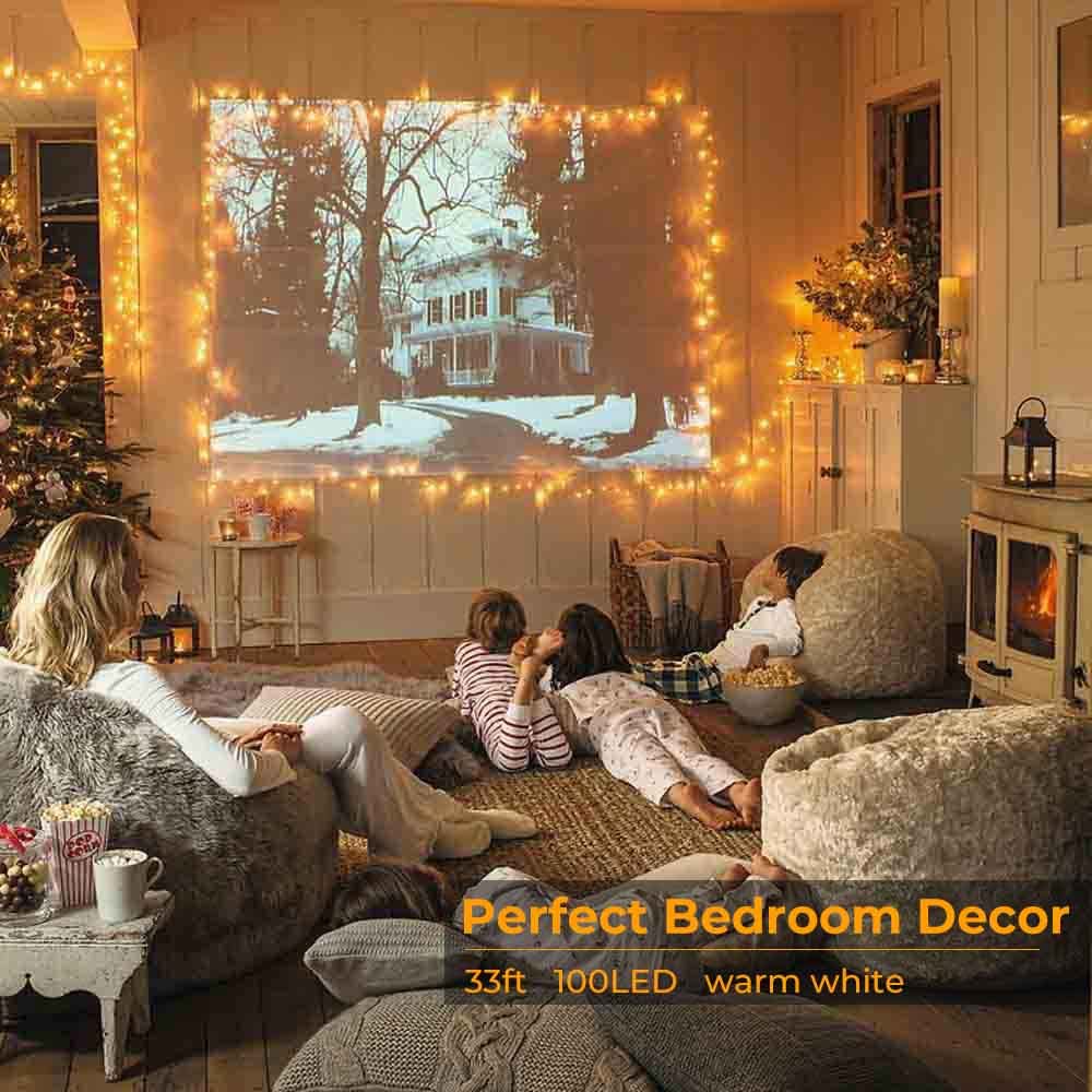 200 LED Twinkle Fairy Lights Indoor - 66ft USB Plug in String Lights for Boho Room Decor, Teen Girls Bedroom, Christmas Tree & Wedding Party | Warm White Decorative Lighting for Cozy Ambiance