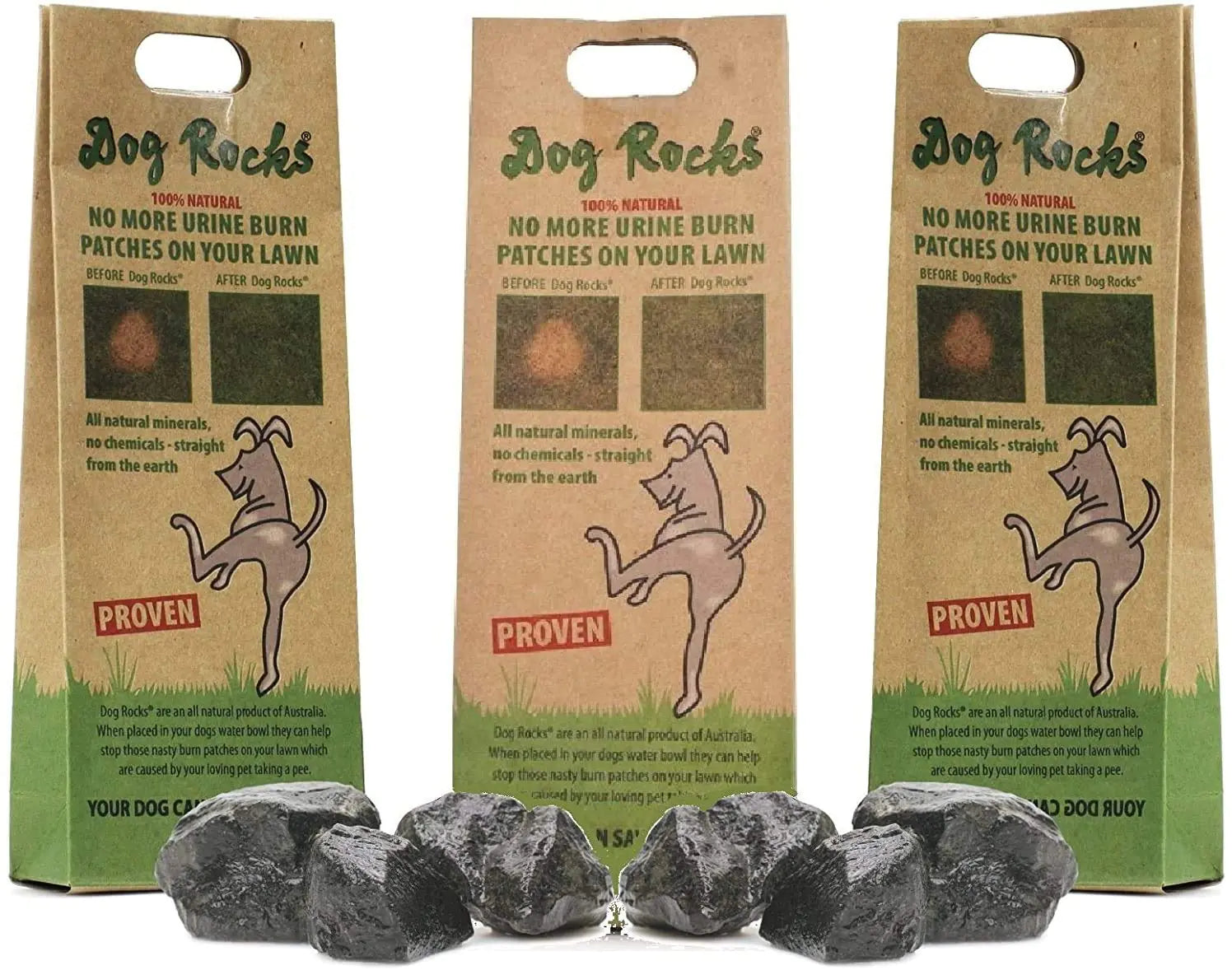Dog Rocks - Natural Grass Saver for Dog Urine, Neutralizes Yellow Spots in 3-5 Weeks | Keep Your Lawn Green & Healthy for Pets & Family Outdoor Activities