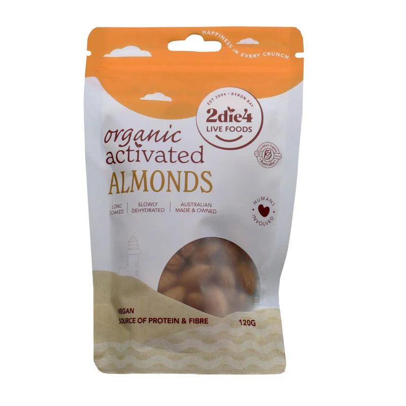 Organic Activated Almonds by 2Die4 - Raw, Nutrient-Rich Superfood Snack for Energy Boosts & Healthy Digestion | Perfect for Smoothies, Baking & On-The-Go Snacking