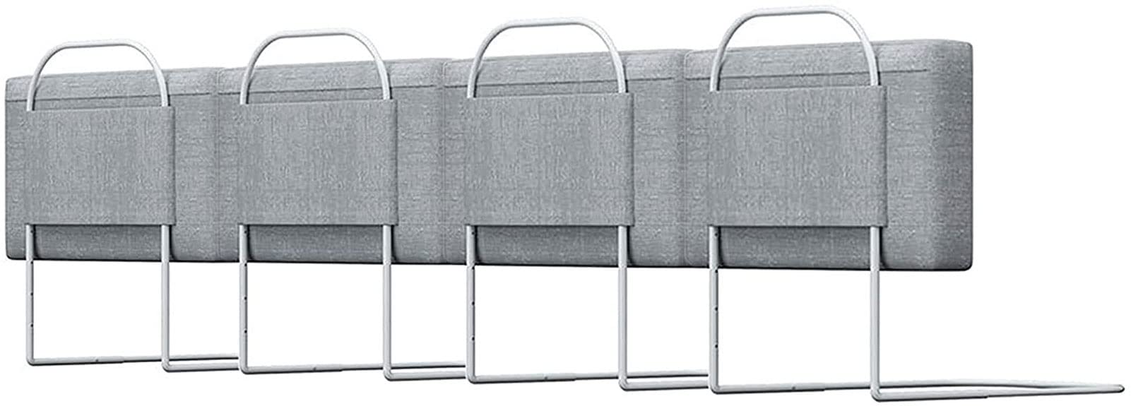 Adjustable Foam Bed Guard for Toddlers & Adults - 200cm (50cm x 4) Pearl Cotton with Metal Support - Bed Rails Bumper for Single/Double Beds (Gray) - Perfect for Safe Sleep & Fall Prevention in Kids' Rooms, Dormitories & Elderly Care