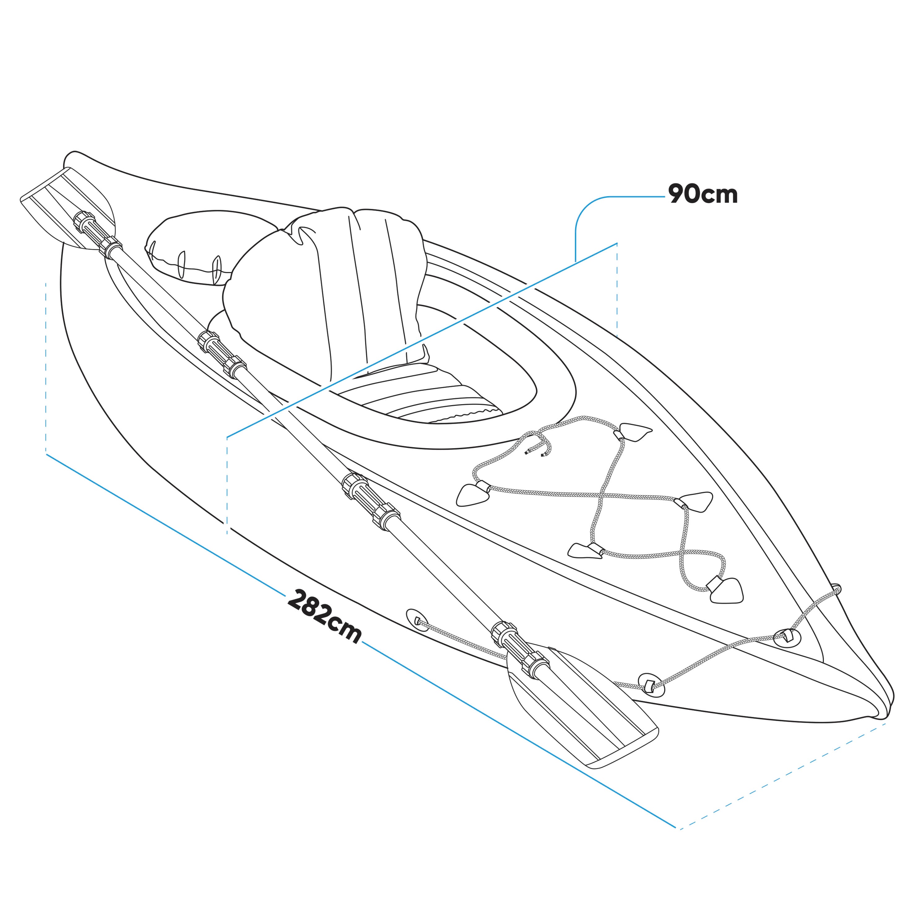 Inflatable One Person Kayak Canoe Set with Pump & Aluminum Paddle - Portable Blue/Green Kayak for Adults - Perfect for Lakes, Rivers & Outdoor Water Adventures (Model DL154)