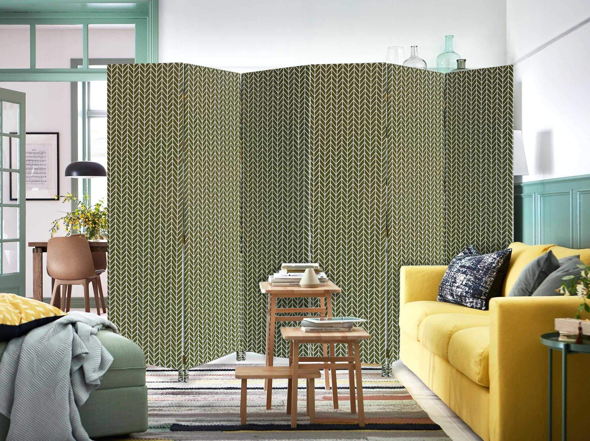 3 Panel Green Soft Fabric Room Divider - Privacy Screen for Home Office, Bedroom & Dorm - Lightweight Folding Partition for Space Separation
