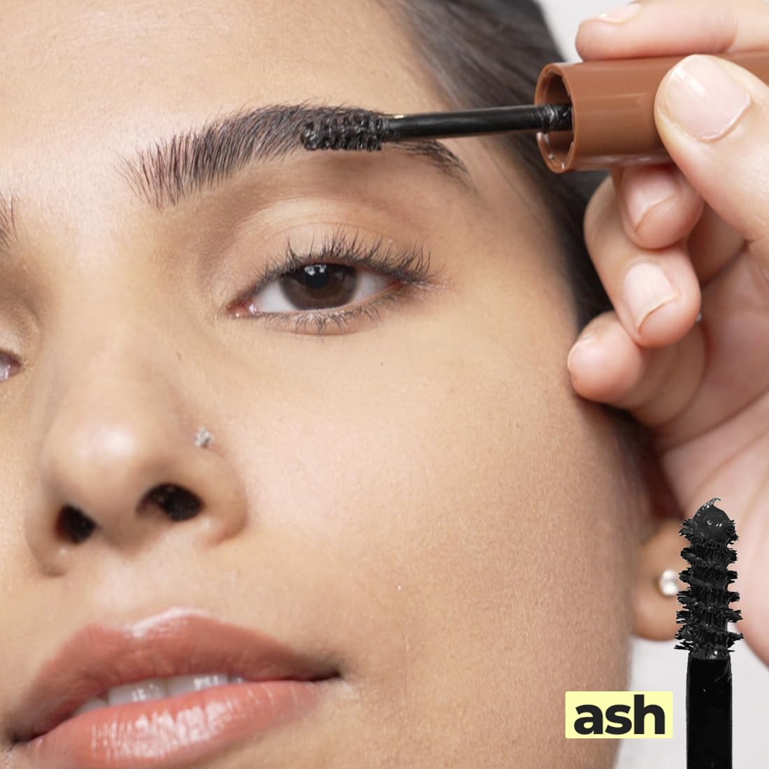 Ruby's Organics Tinted Eyebrow Gel with Castor Oil - Waterproof & Smudgeproof Eyebrow Makeup for Women, Lifts & Shapes Sparse Brows, Promotes Hair Growth, Natural & Non-Toxic Formula - Ash Brown (6ml) | Perfect for Daily Makeup, Special Occasions & Eyebrow Care Routine
