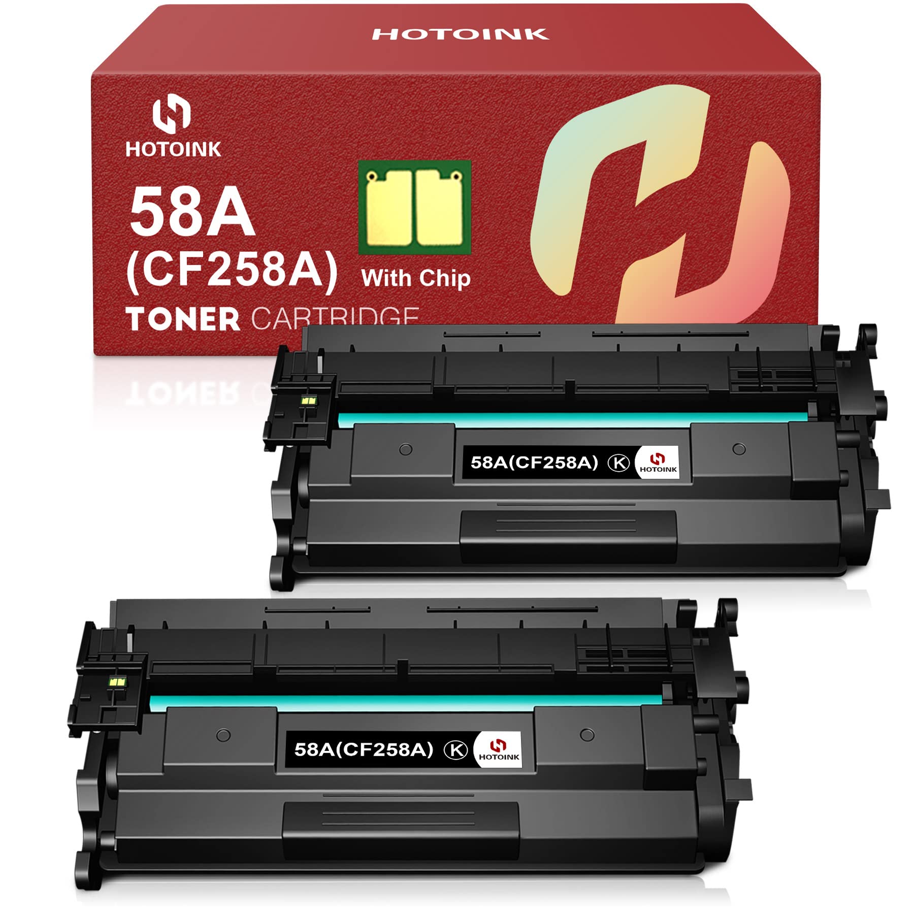 HOTOINK Compatible Toner Cartridge Replacement for HP 58A CF258A 58X CF258X - Works with HP LaserJet Pro M404n M404dn M404dw MFP M428fdw M428fdn M428dw Printers - High Yield Black Toner (2-Pack) - Perfect for Office Printing & Document Workflows
