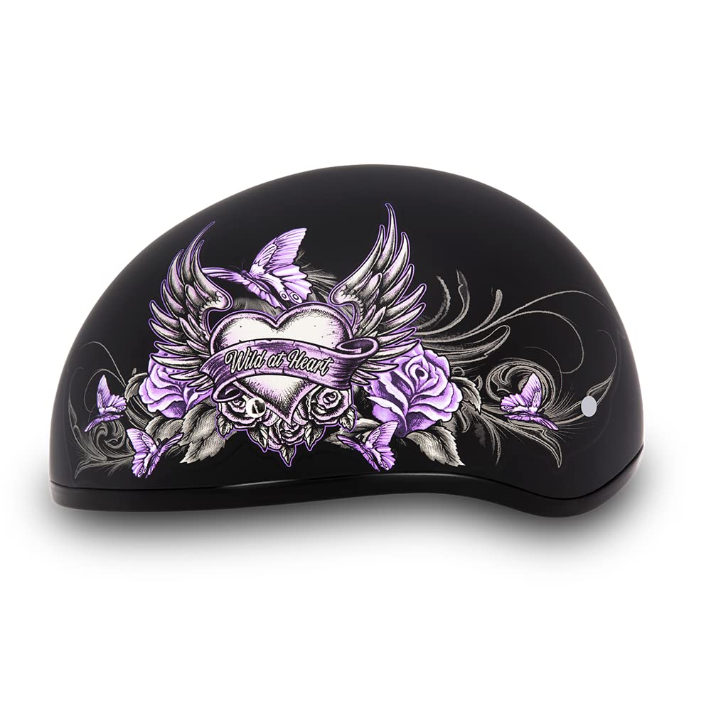 Daytona Helmets Half Skull Cap Motorcycle Helmet - DOT Approved [Graphics] for Men & Women - Lightweight & Ventilated for Summer Riding - Cruiser, Chopper & Street Bike Use