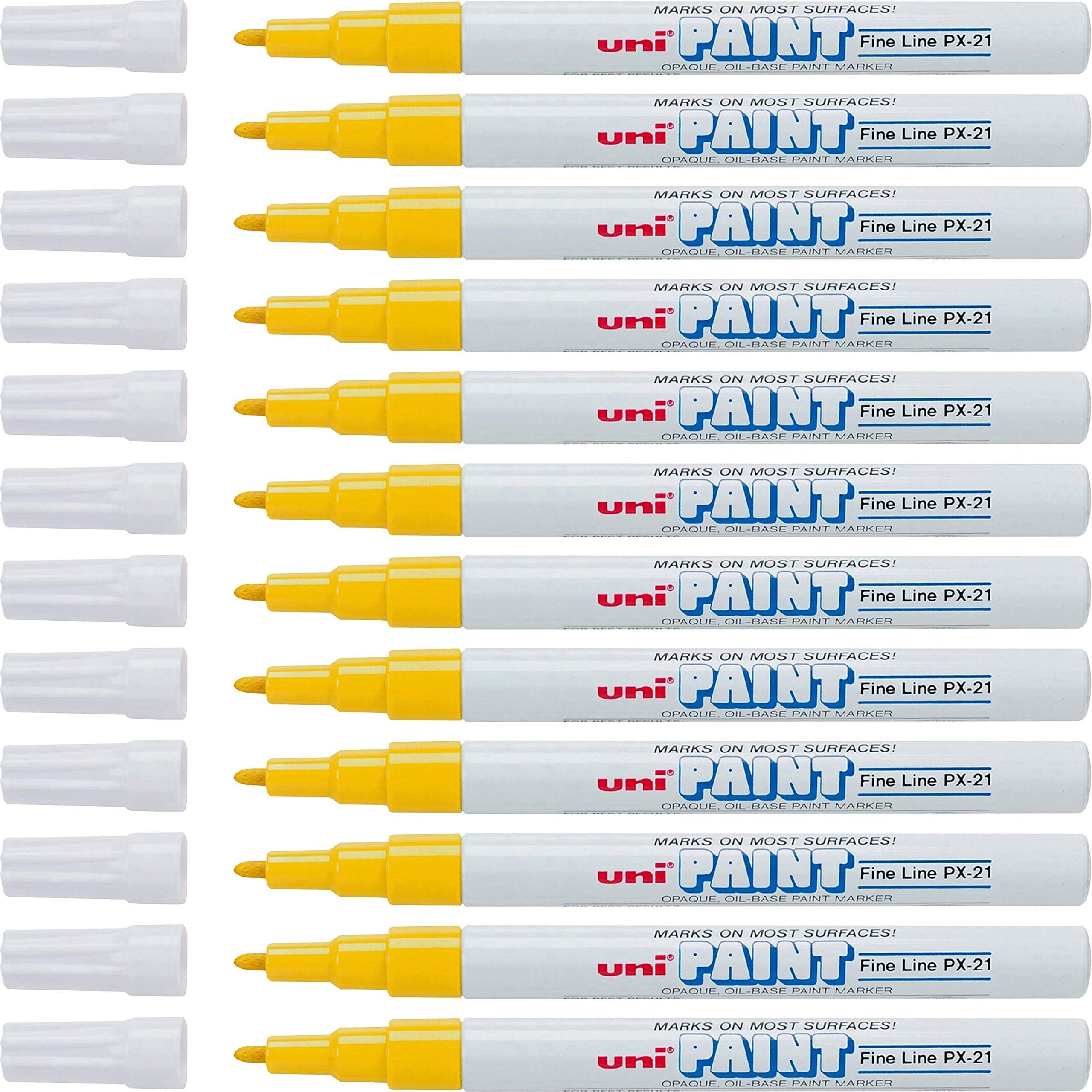 Oil-Based Fine Line Uni Paint Markers - 12 Pack - Permanent Ink for Art, Crafts & DIY Projects - Perfect for Canvas, Wood, Metal & Glass Surfaces