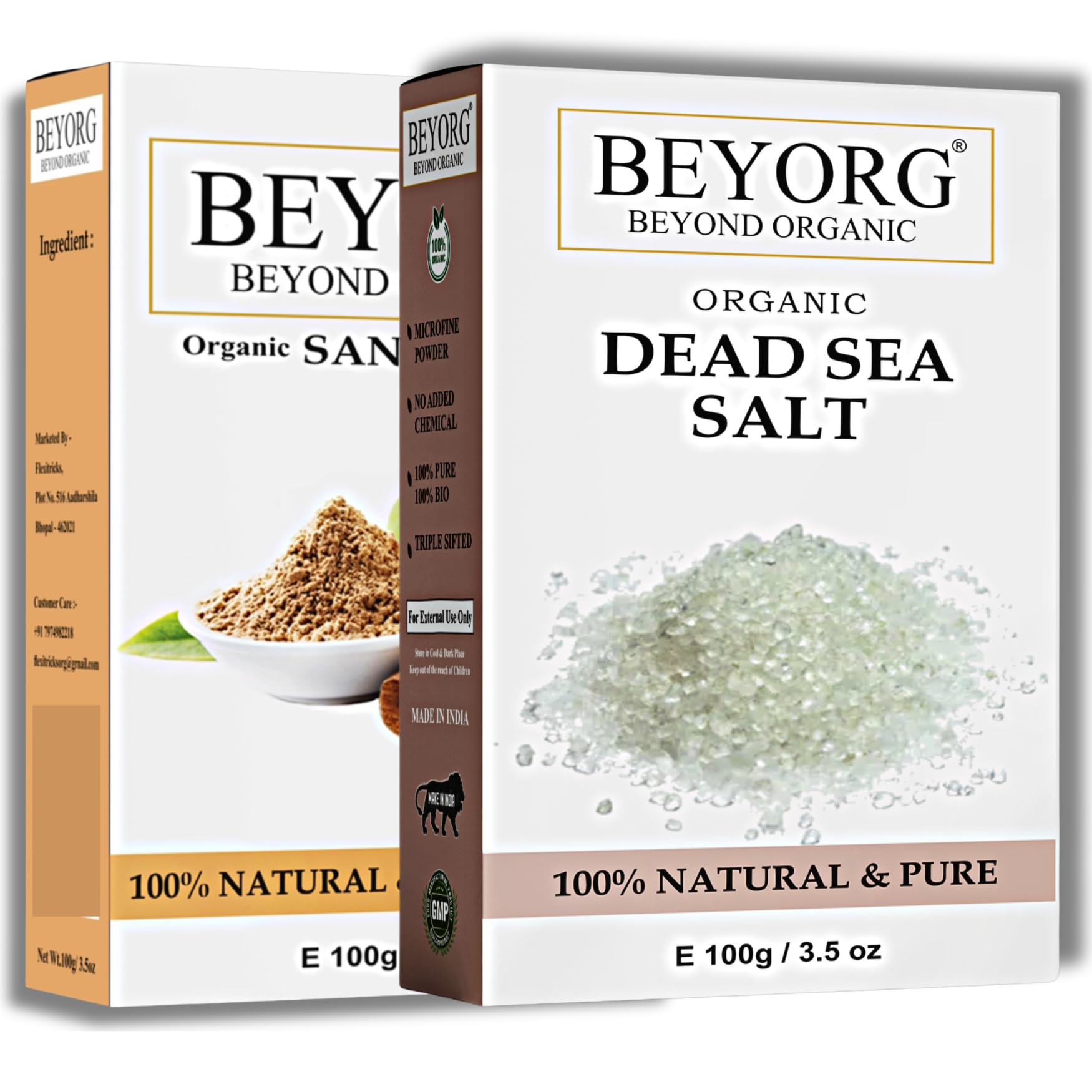 Organic Sandalwood (Chandan) Powder & Dead Sea Mud Powder - Natural Exfoliating Face Scrub for Dead Skin & Tan Removal | Vegan, Chemical-Free Detoxifying Face Mask for Glowing Skin | Perfect for Spa Day, Acne Treatment & Skin Brightening