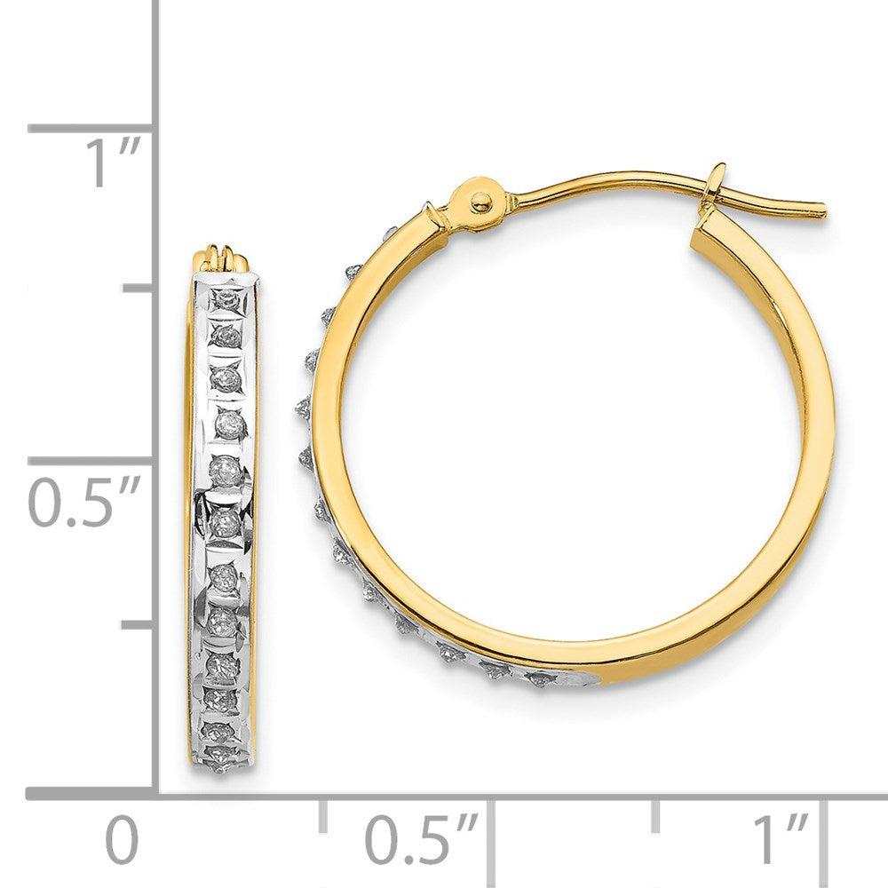14K Gold Diamond Hinged Hoop Earrings - Round Sparkling Stud Earrings for Women, Elegant Gift for Anniversary, Valentine's Day & Special Occasions