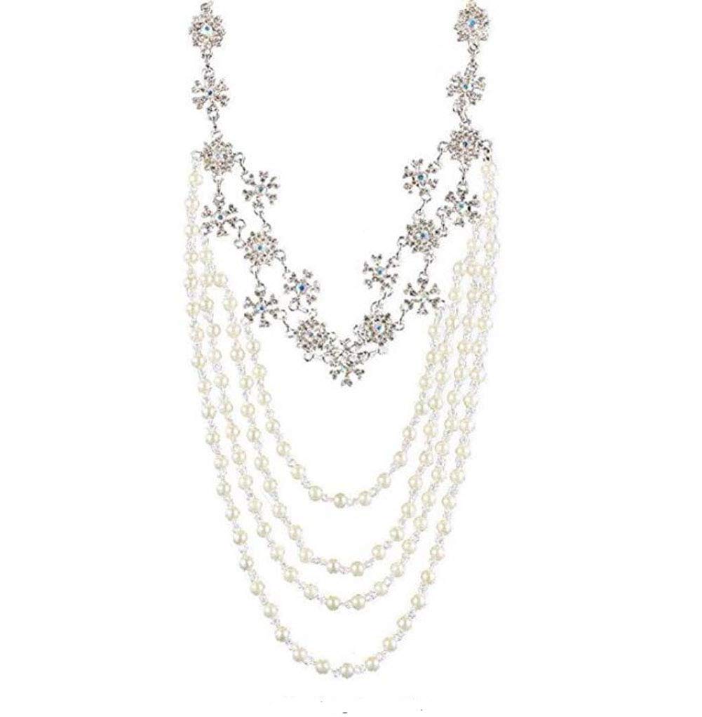 Elegant Suoirblss Lady Tassel Shoulder Body Chain - Imitation Pearl & Rhinestone Bridal Jewelry for Weddings, Parties & Special Occasions | Perfect for Brides, Prom & Evening Events