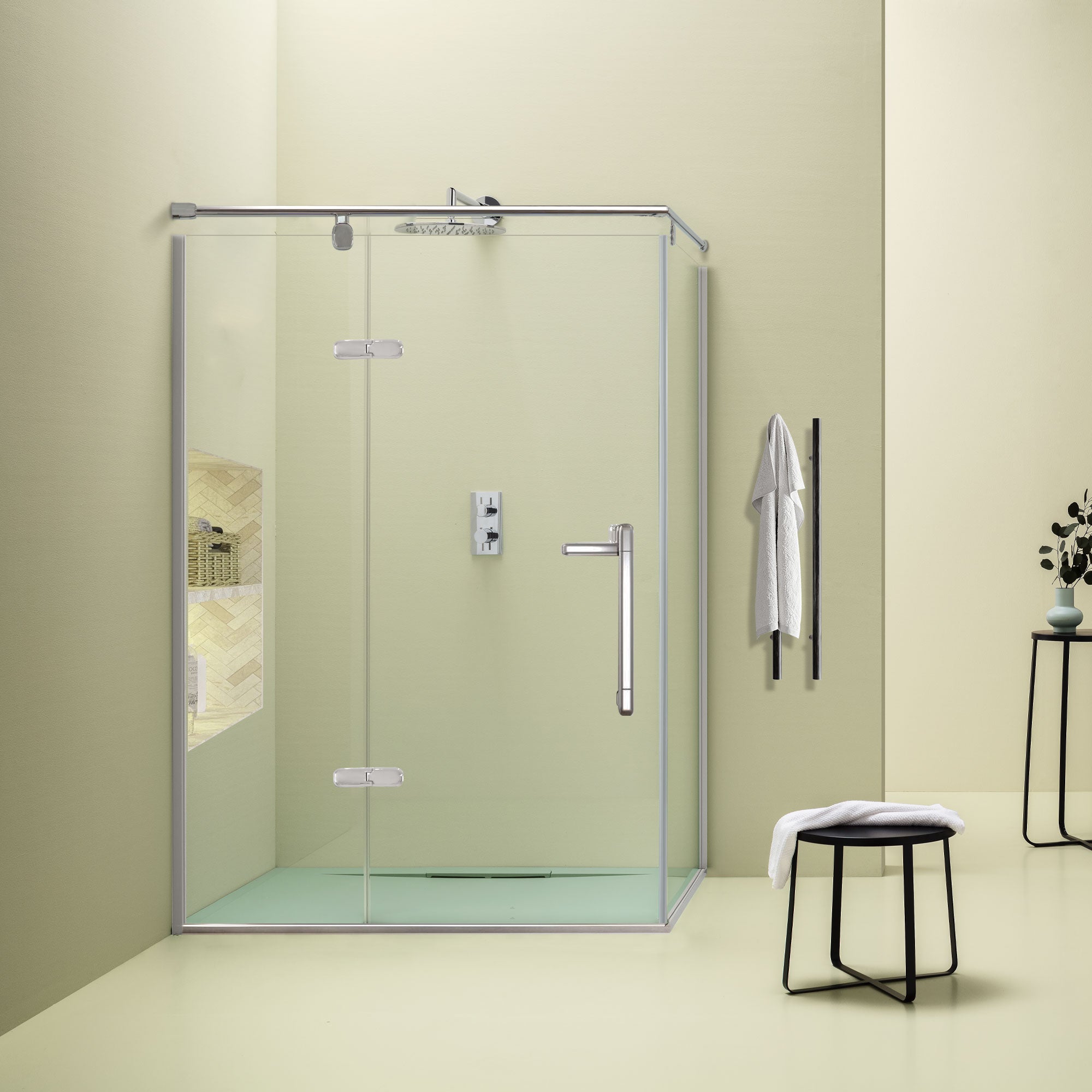 GRACORA Custom Frameless Corner Shower Door - 3/8