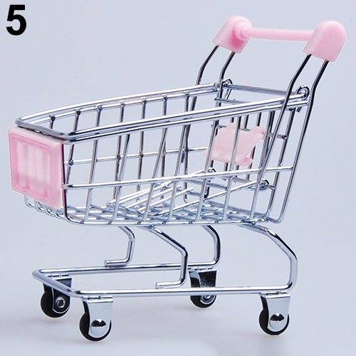 Mini Shopping Cart Toy for Kids - Pink Supermarket Hand Trolley Playset with Storage | Classic Pretend Play Gift for Toddlers, Boys & Girls | Perfect for Role Play, Home Decor & Nursery Storage