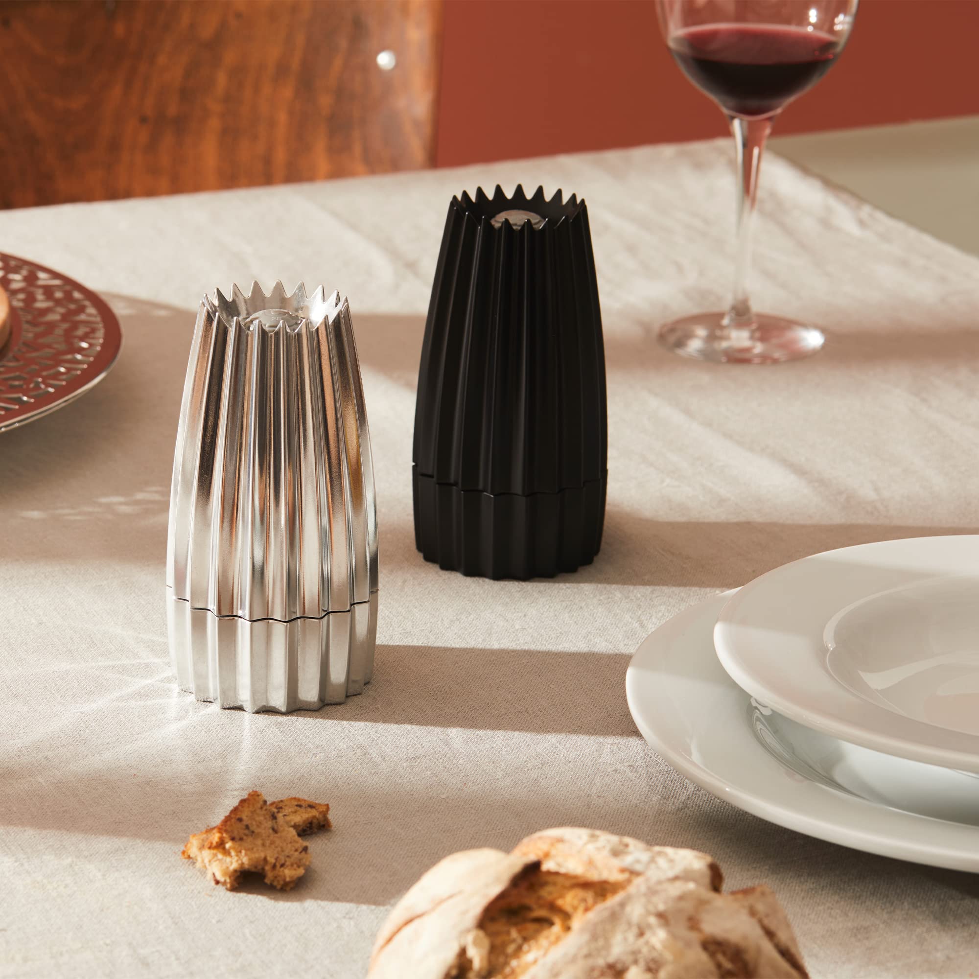 Premium Alessi WAL03 B Black Salt, Pepper & Spice Grinder - Adjustable Ceramic Mill for Fresh Seasoning - Perfect for Kitchen, Dining Table & Gourmet Cooking