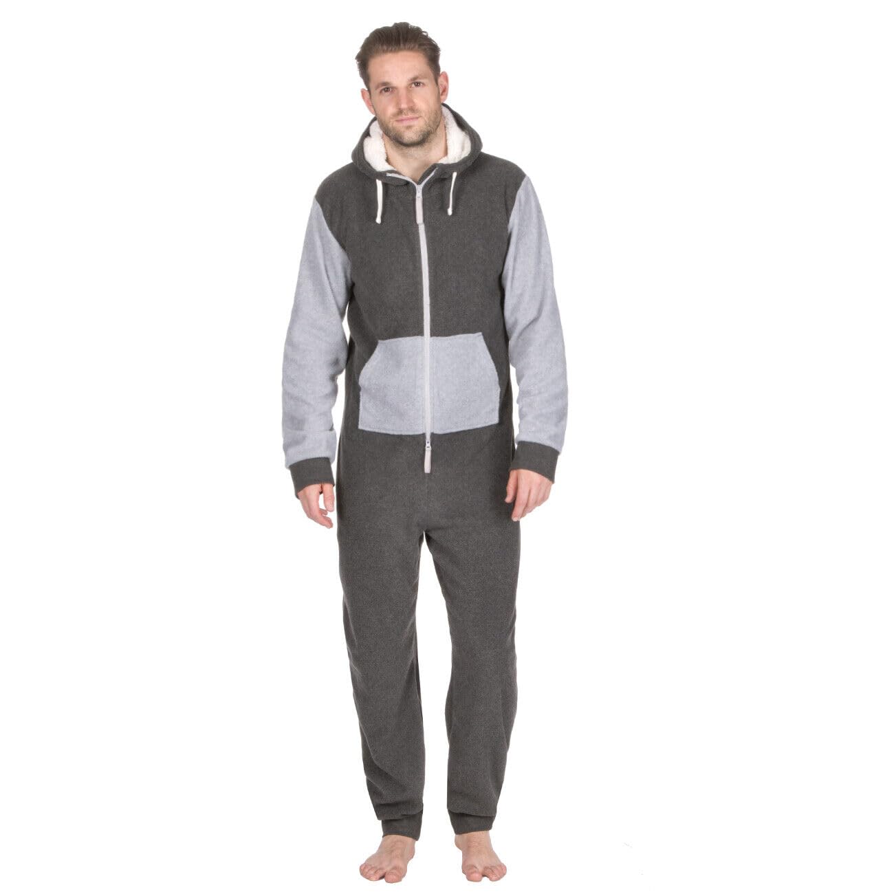 **Purdashian Men's Fleece Onesie Pajamas - Soft & Warm Hooded Loungewear for Adults | All-in-One Sleepwear & Nightwear | Perfect for Relaxing at Home, Lounging, or Cold Weather Comfort**
