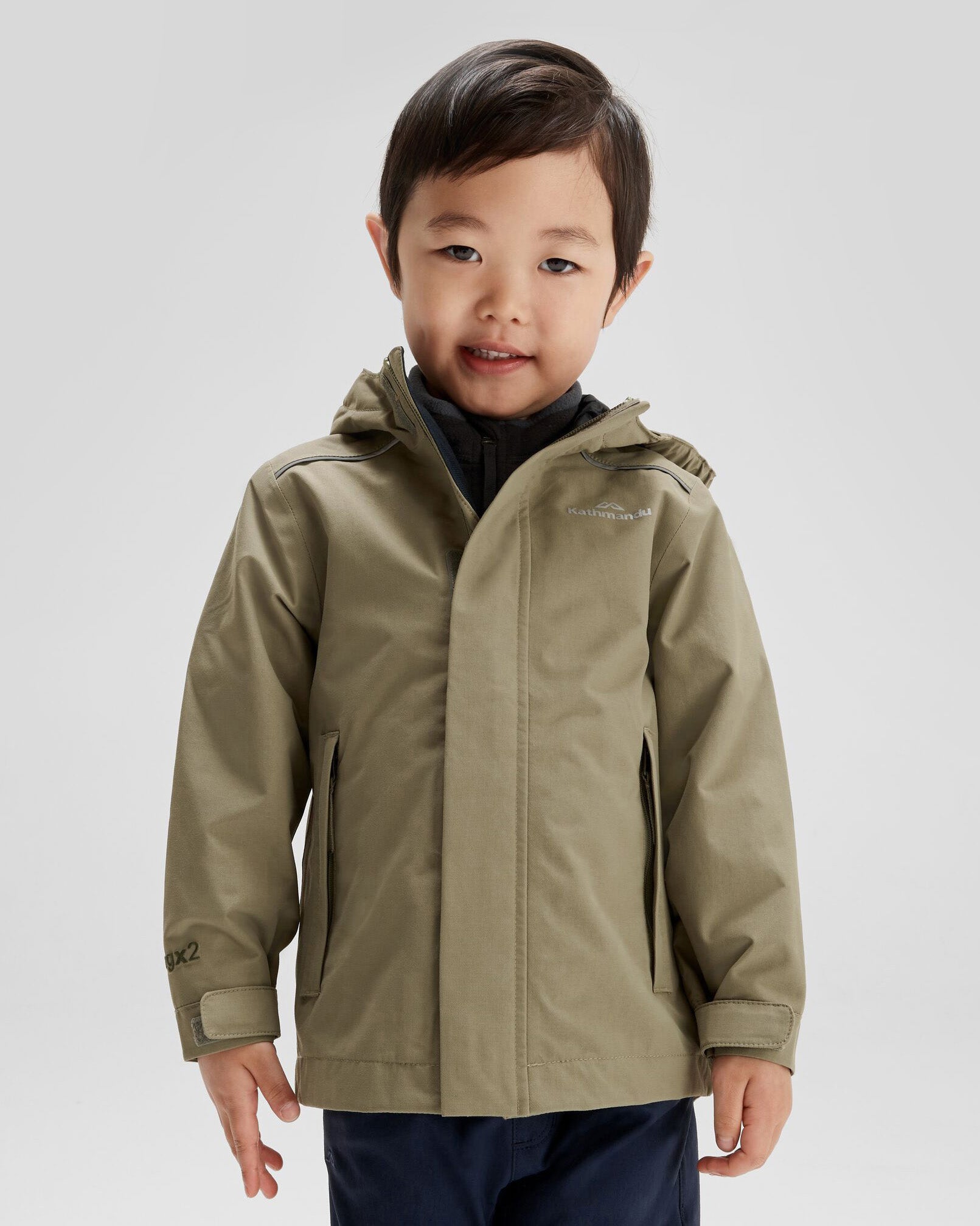 Andulo 2-Layer Waterproof Rain Jacket for Kids - Lightweight & Windproof Outdoor Coat for Boys & Girls - Perfect for Hiking, School & Playtime in Beech Color