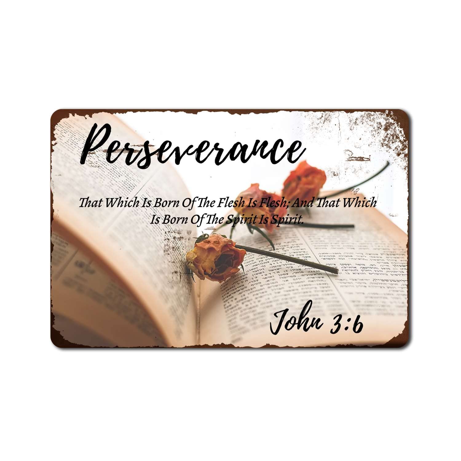 SHUYIAQ Bible John 3:6 Spiritual Wall Art Poster - 8x12 Inch for Home & Cafe Decor