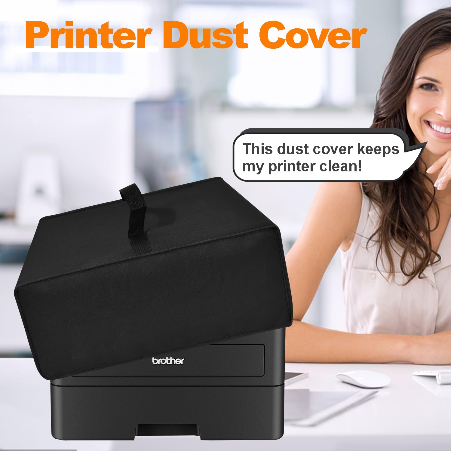 Heavy Duty Nylon Printer Cover - Dustproof, Waterproof & Antistatic Protective Case for Brother MFC-J1010DW, HL-L2460DW, HL-L2405W Wireless Printers (15.7