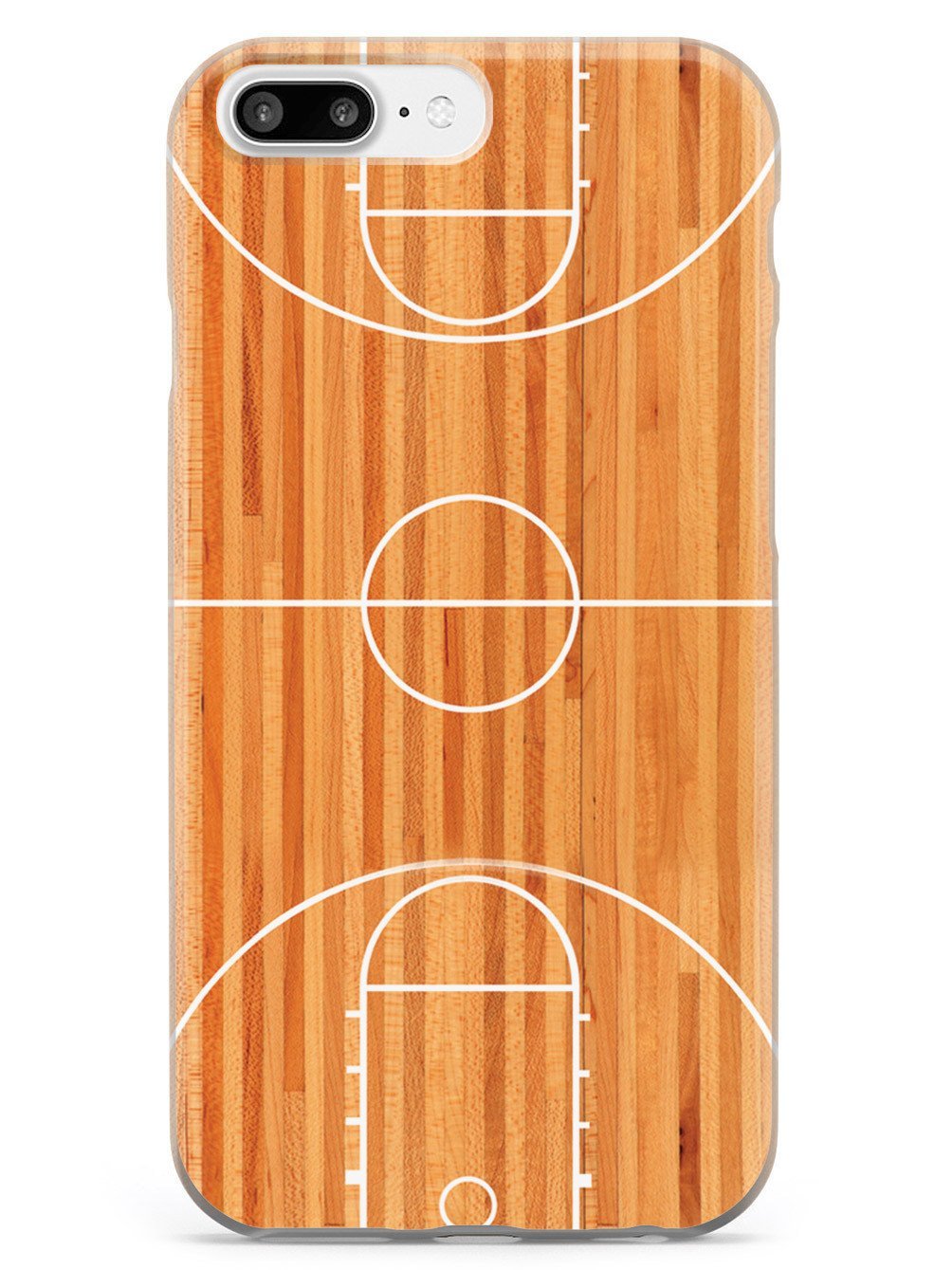 Premium 3D Textured Protective Phone Case for Apple iPhone 8 Plus - Inspired Basketball Court Wood Floor Design - Shockproof & Slim Fit - Perfect for Sports, Work & Everyday Use