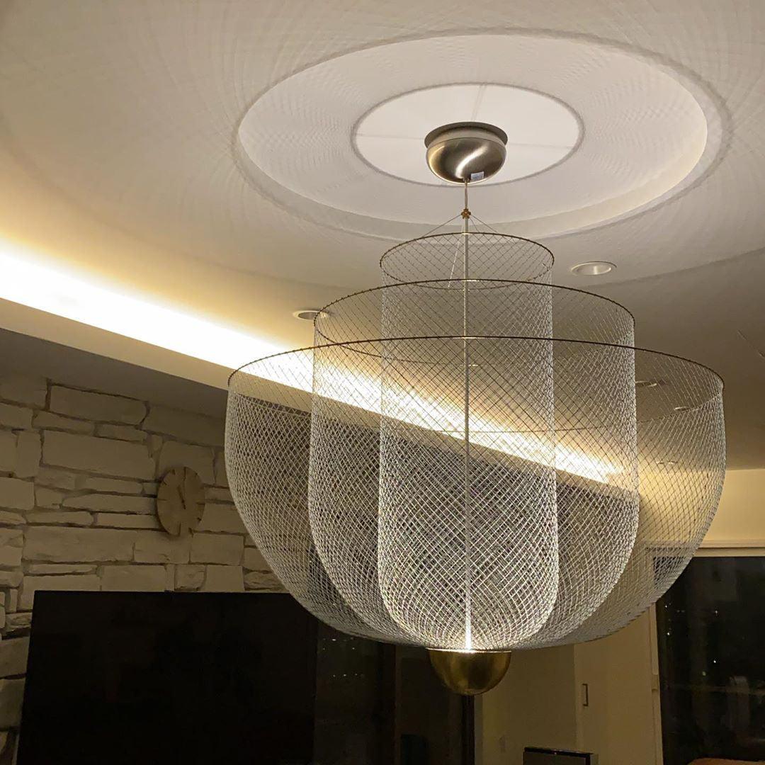 Meshmatics Modern Hanging Lamp - Adjustable LED Pendant Light for Living Room, Bedroom, Kitchen & Dining Room - Stylish Home Decor Lighting Fixture
