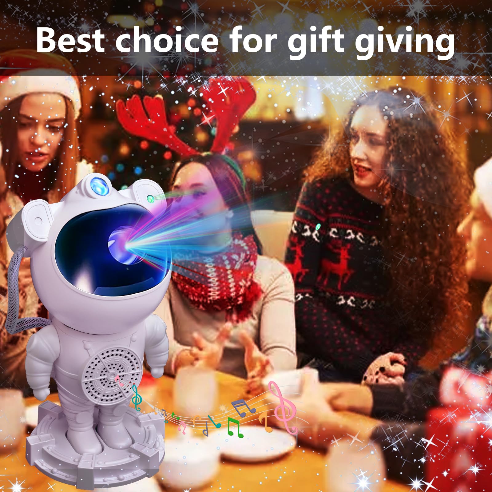 Astronaut Galaxy Projector with Bluetooth Speaker & White Noise - Starry Night Projector with Moon Lamp, Timer & Remote Control - Perfect for Bedroom Decor, Kids & Adults Gift (Christmas, Birthday) - Create Relaxing Atmosphere for Sleep, Meditation & Romantic Nights