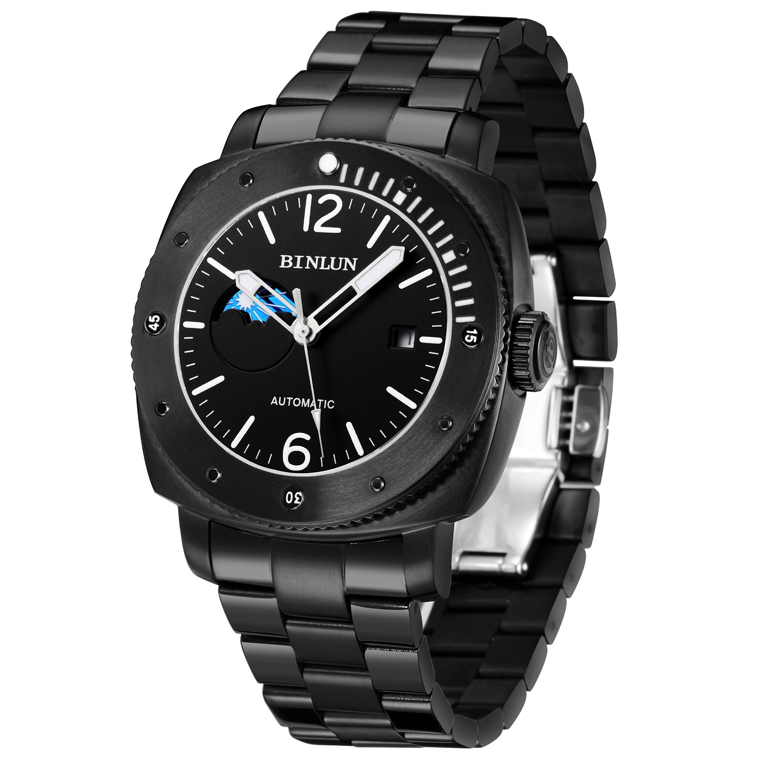 BINLUN Men's Automatic Mechanical Watch - Waterproof Stainless Steel Dress Watch with Date Display - Perfect Gift for Him, Family & Friends - Ideal for Business, Formal Events & Daily Wear