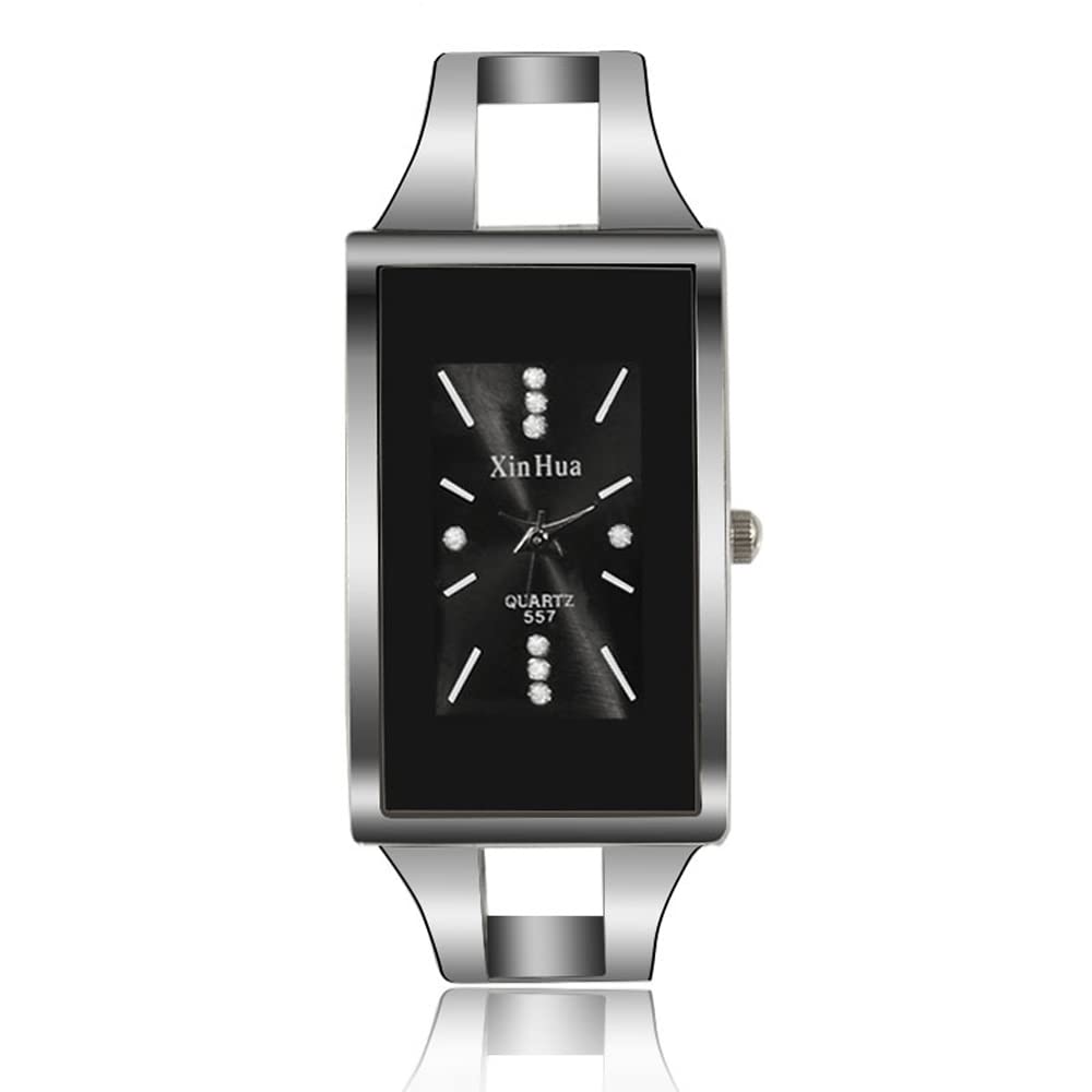 Elegant Weicam Women's Crystal Cuff Bangle Bracelet Watch - Analog Quartz Wristwatch for Women - Perfect for Office, Party & Special Occasions