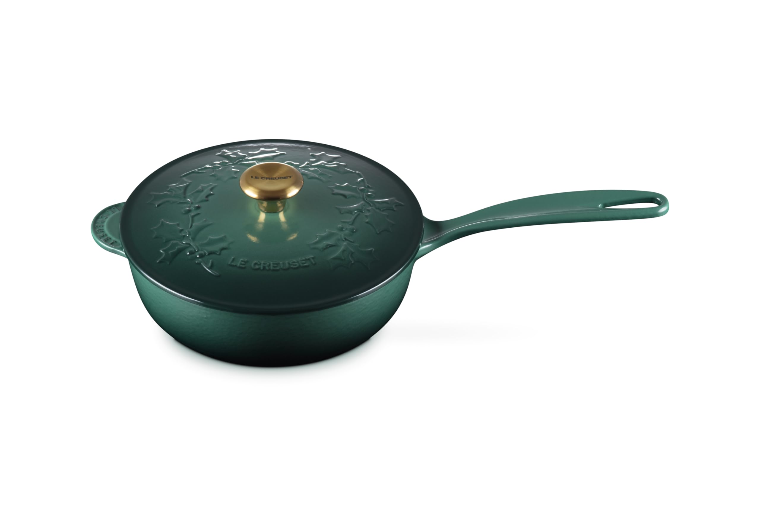 Le Creuset Enameled Cast Iron Saucier Pot 2.25 Quart - Artichaut Green with Gold Knob, Holly Collection | Perfect for Sauces, Stews & Slow Cooking