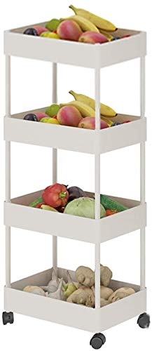 3-Tier White Kitchen Storage Rack for Fruits, Vegetables, Toys & Snacks - Heavy Duty Rolling Cart with Wheels for Pantry, Living Room & Playroom Organization
