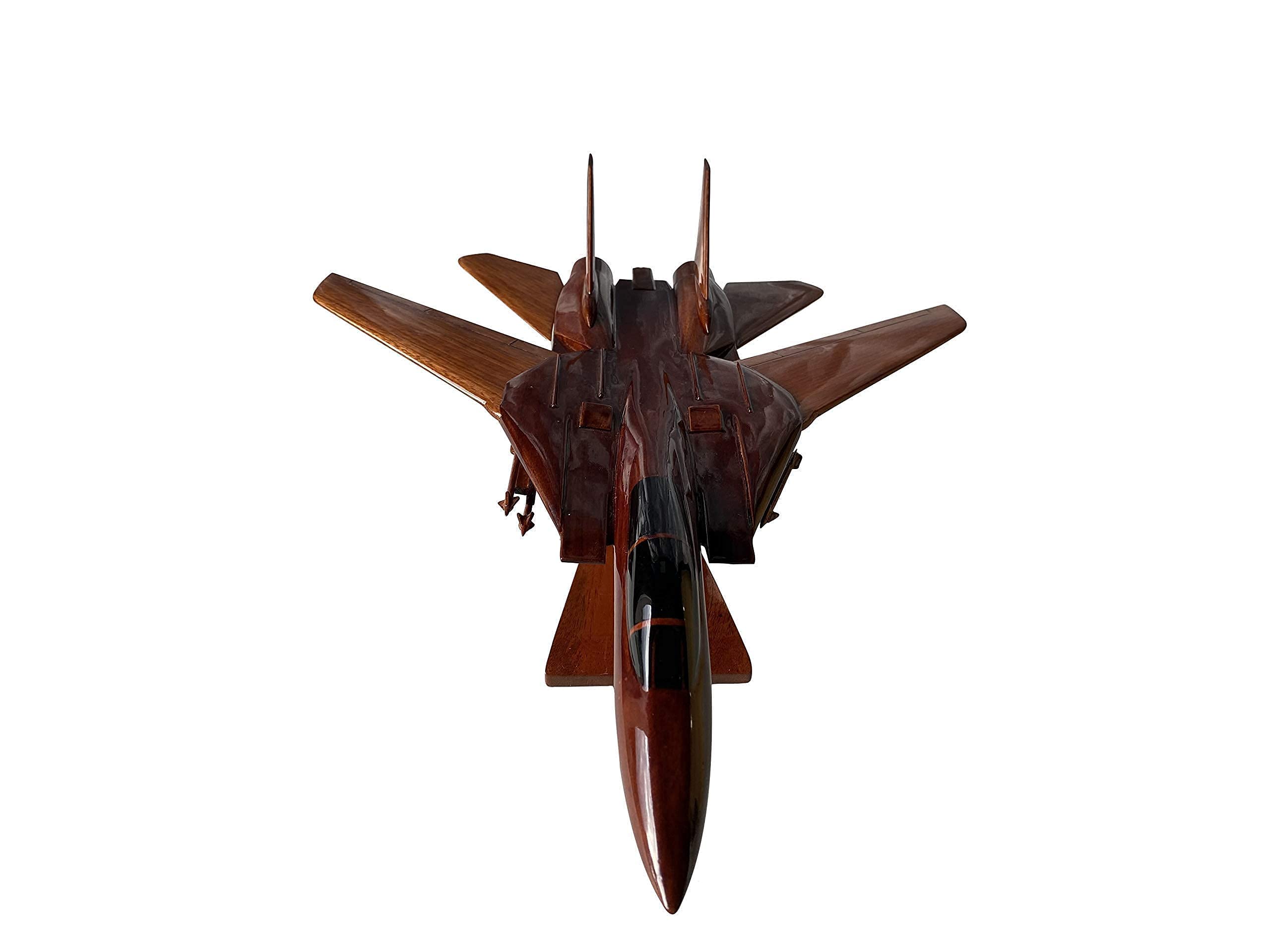 F14 Tomcat Fighter Jet Mahogany Wood Desktop Model - Perfect for Office Decor, Aviation Enthusiast Gifts & Home Display