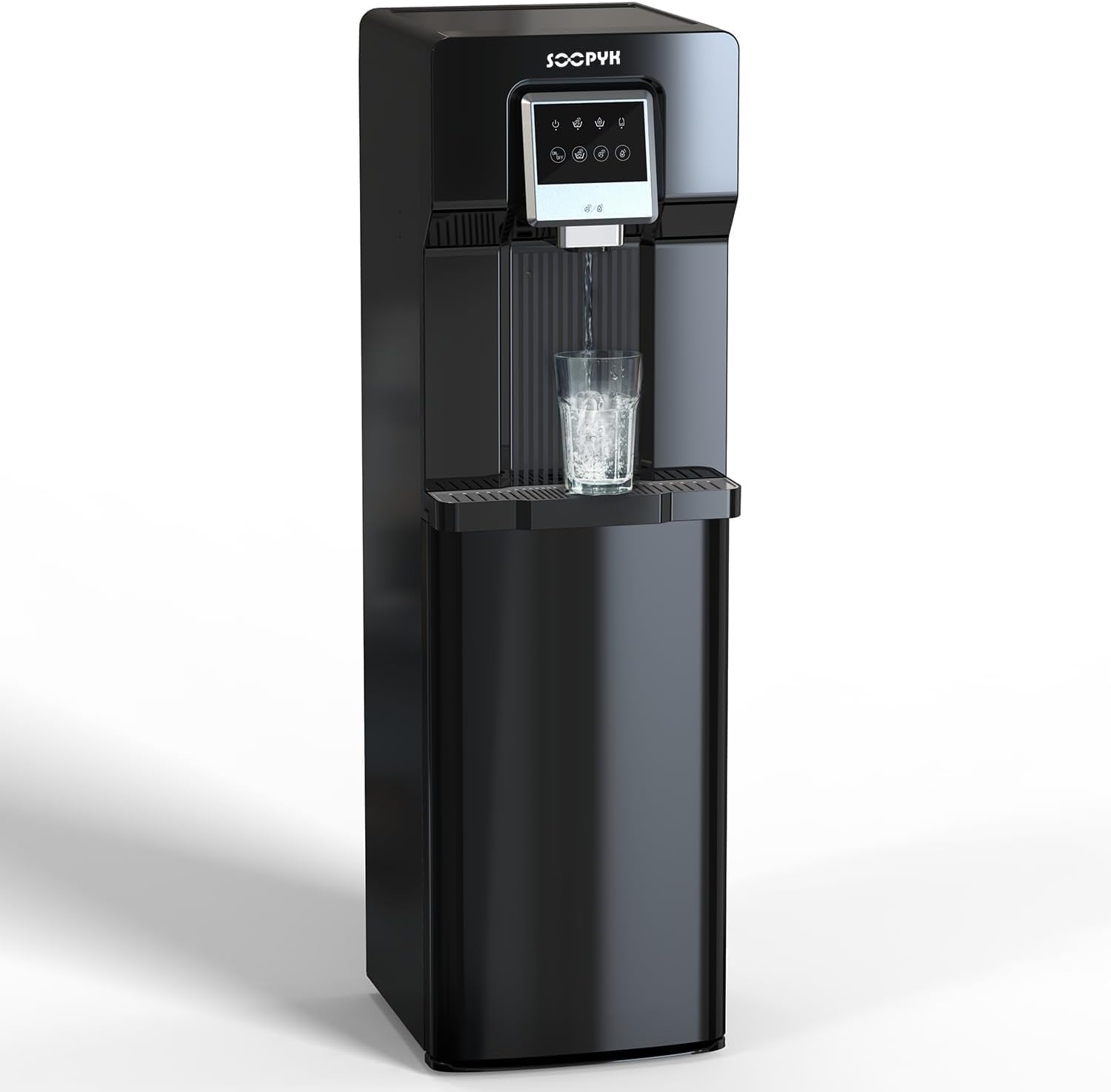 2-in-1 Bottom Loading Water Cooler Dispenser with Ice Maker - 5 Gallon Bottle Capacity, Cold & Room Temperature Water, 18LBS/24H Ice Production, Touch Control Panel, UL Certified - Perfect for Home, Office, or Commercial Use