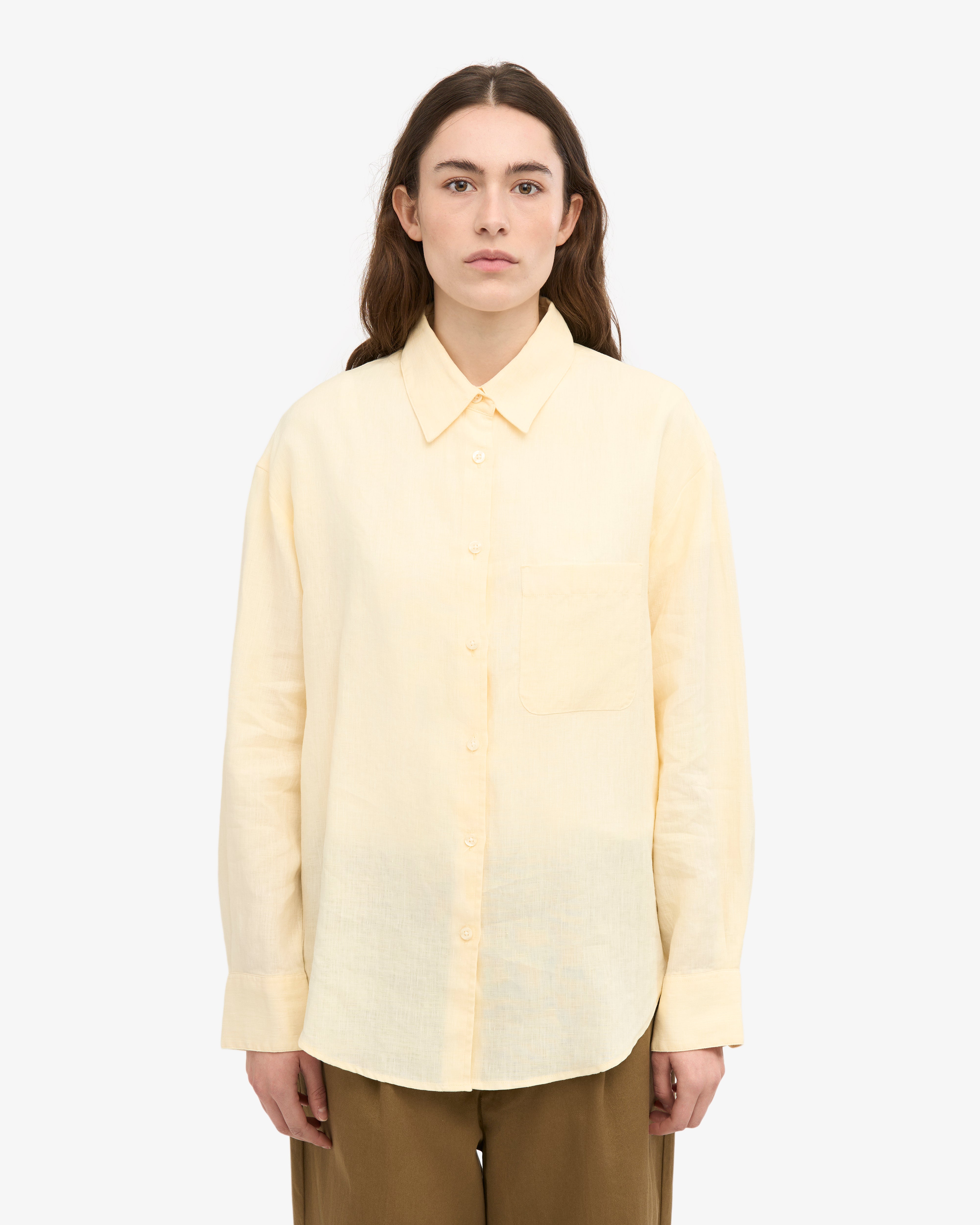 Premium Linen Oversized Shirt for Women - Soft Breathable Button Down Blouse in Marine Blue - Perfect for Beach Coverups, Summer Outfits & Casual Wear