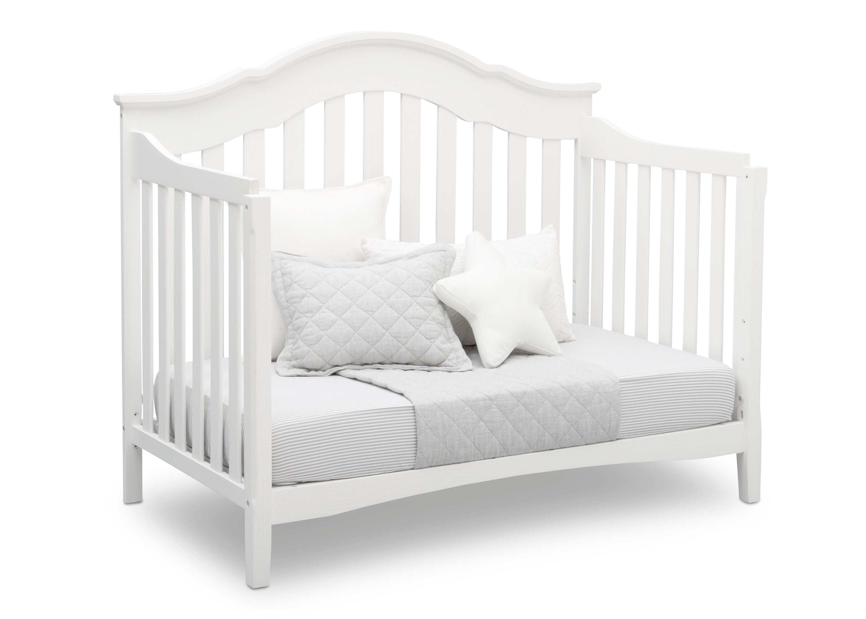 Farmhouse Style 6-in-1 Convertible Baby Crib with Toddler Bed & Full Size Conversion - Perfect for Nursery, Bedroom & Growing Kids