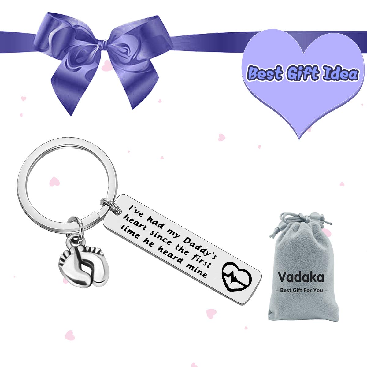 Personalized Dad Keychain - Engraved Father's Day Gift for Dad from Daughter or Son, New Daddy & Pregnancy Announcement Gift, Christmas & Birthday Present for Fathers - Ideal for Everyday Use, Office, Travel & Special Occasions