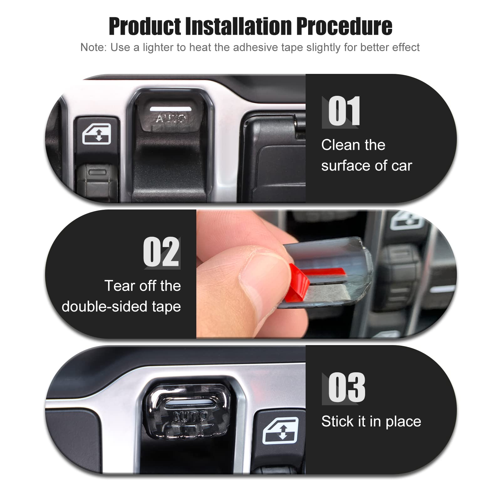 4PCS Carbon Fiber Window Switch Button Cover Trim for Jeep Wrangler JL JLU & Gladiator JT (2018-2024) - Interior Accessories Upgrade for Enhanced Style & Protection