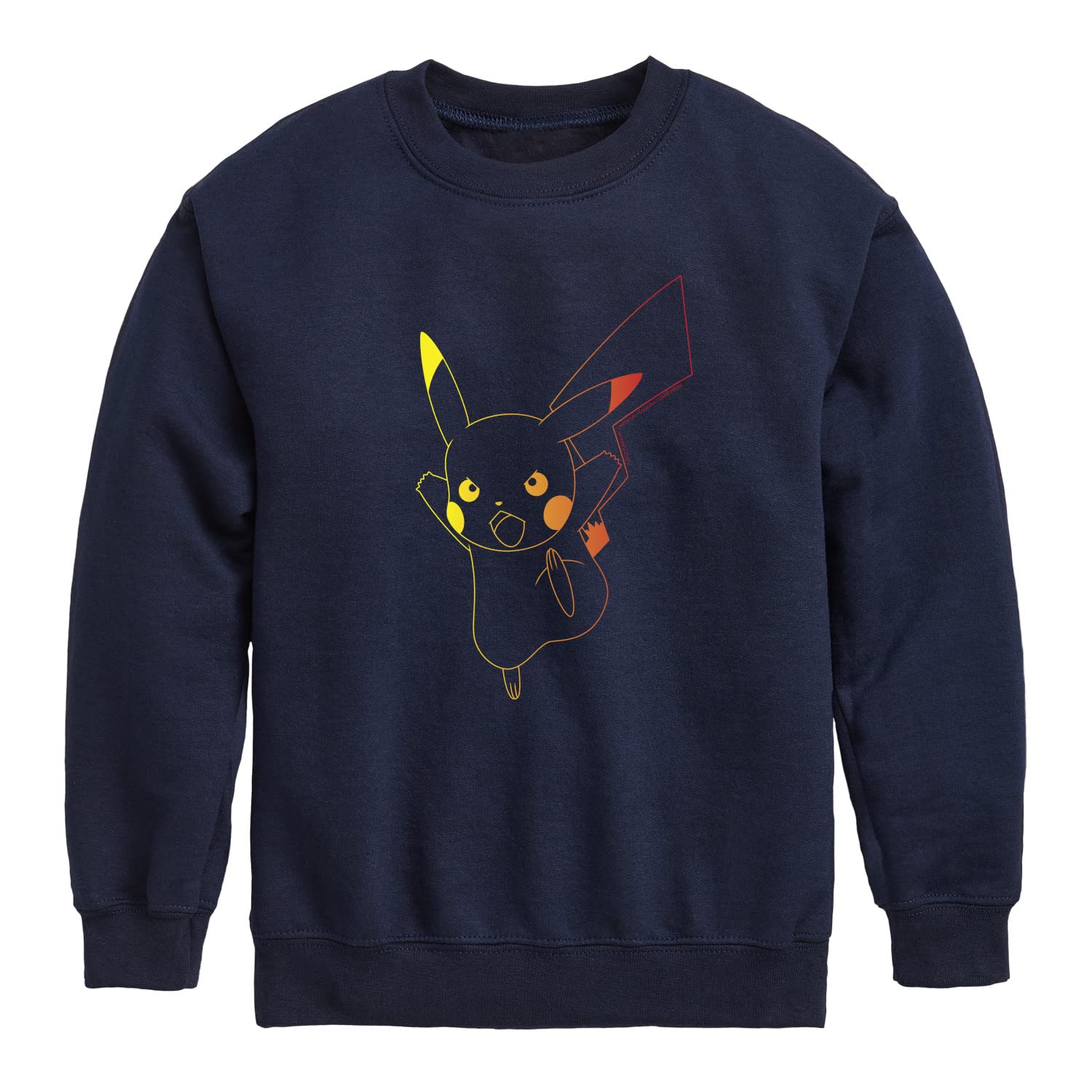 HYBRID APPAREL Pokémon Pikachu Attack Youth Crewneck Fleece Sweatshirt | Kids Anime Graphic Hoodie for Casual Wear & Gaming Outfits