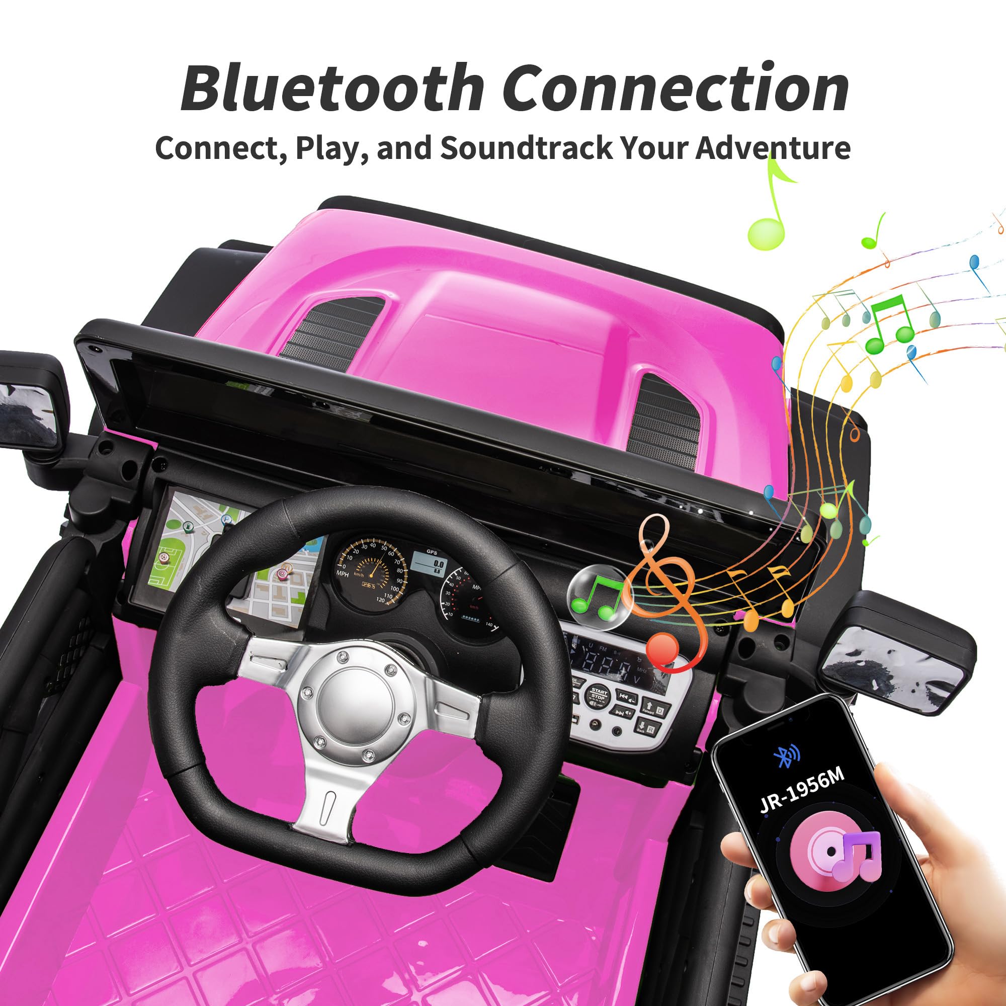 12V 7Ah 4WD Kids Electric Ride-On Truck with Remote Control - Pink | Toddler Toy Car for Boys & Girls | Perfect for Indoor Play & Outdoor Backyard Fun