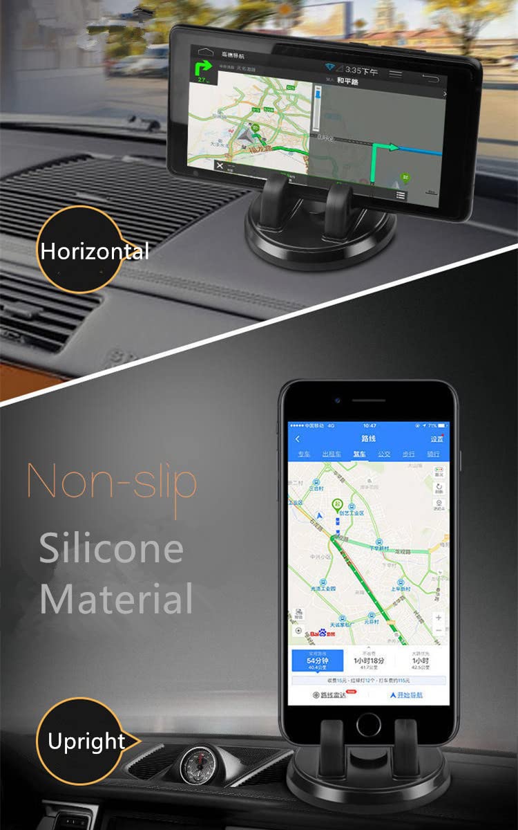 2-Pack 360° Rotating Car Phone Holder - Adjustable Dashboard Phone Mount with Strong Sticky Gel Pad for iPhone 15/14/13/12 Pro/11 - Perfect for Hands-Free GPS Navigation & Safe Driving