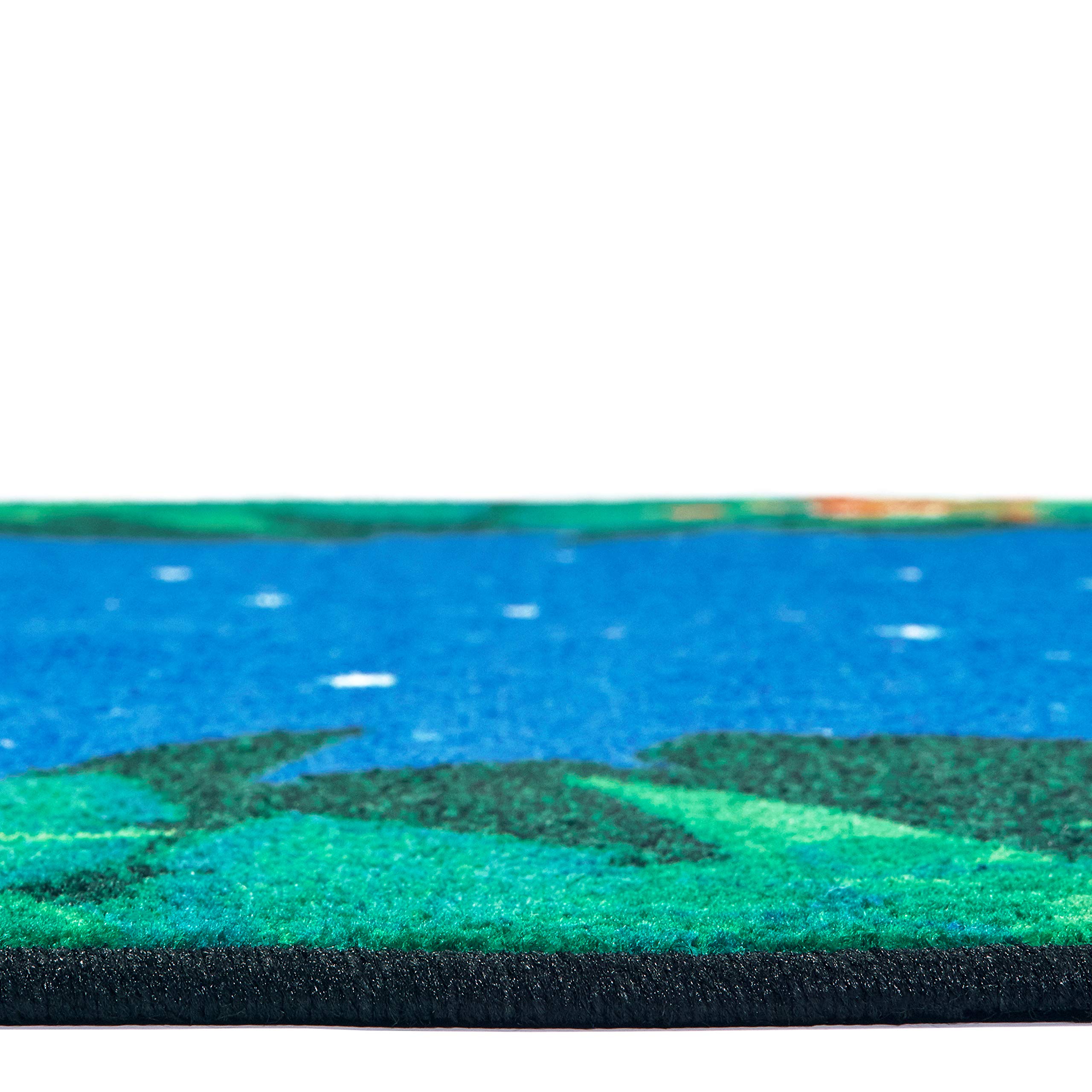 Peaceful Tropical Night Kids Rug 6x9 ft Oval Blue - Soft Classroom Carpet for Children & Teens | Perfect for Bedroom, Playroom & Daycare Decor