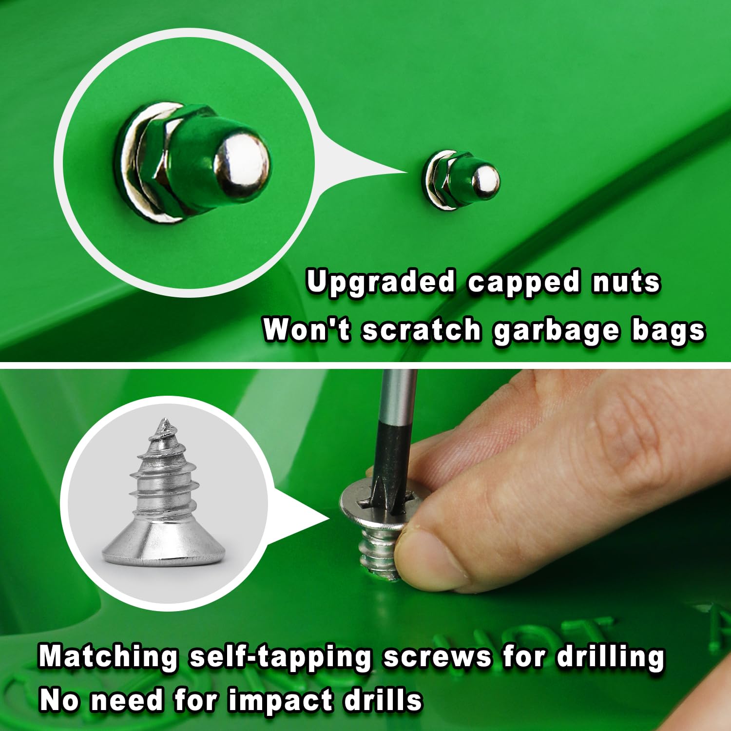 2 Pack Secure Trash Can Lid Lock - Adjustable Bear Proof Garbage Bin Lock for Outdoor Use, Black Bear & Raccoon Resistant with Upgraded Self-Tapping Screws - Fits Multiple Can Sizes - Perfect for Camping, Backyard, and Wildlife Areas