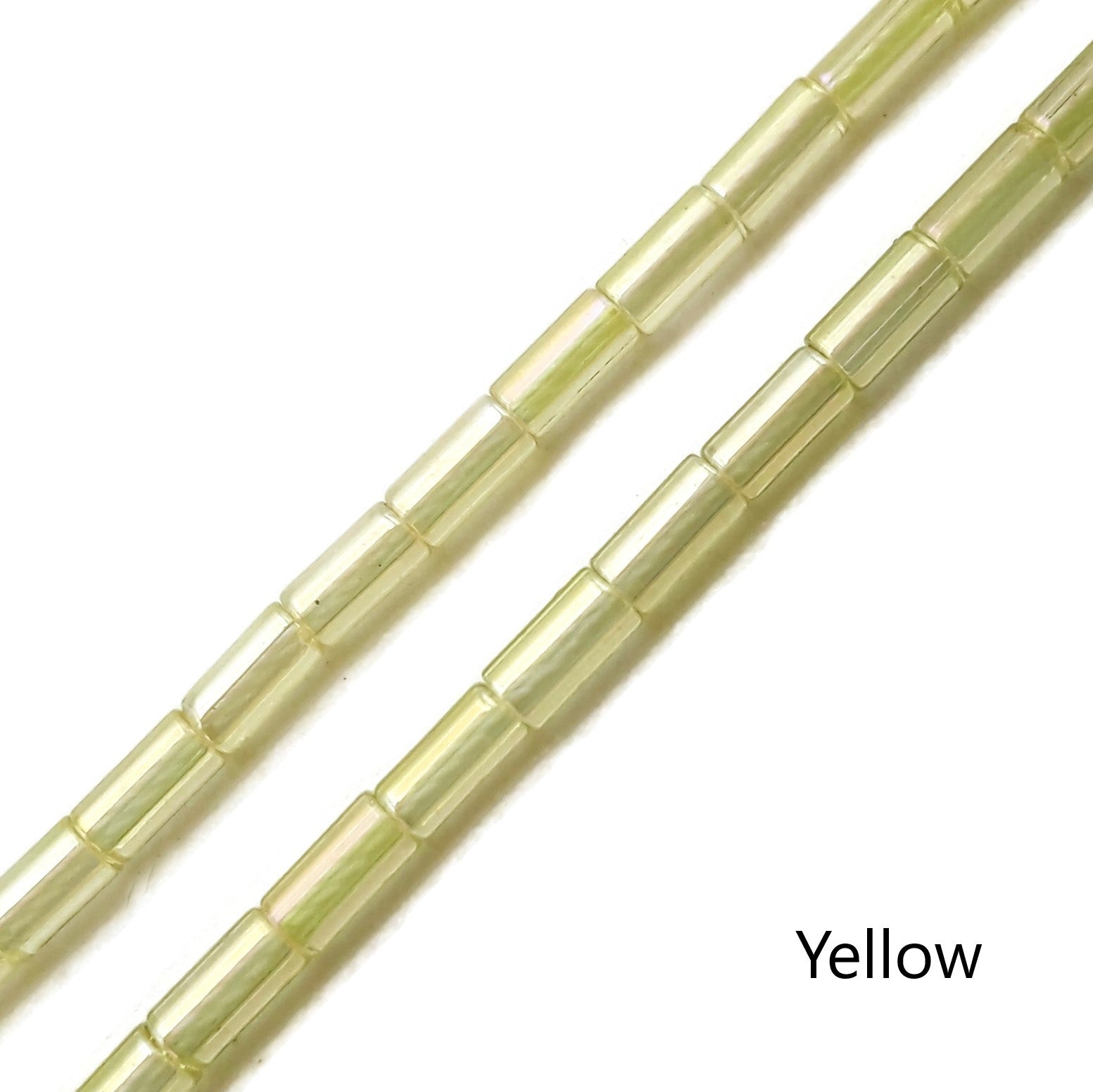 2x5mm Smooth Crystal Glass Tube Beads - 15 Strands for Jewelry Making, DIY Crafts, and Beading Projects