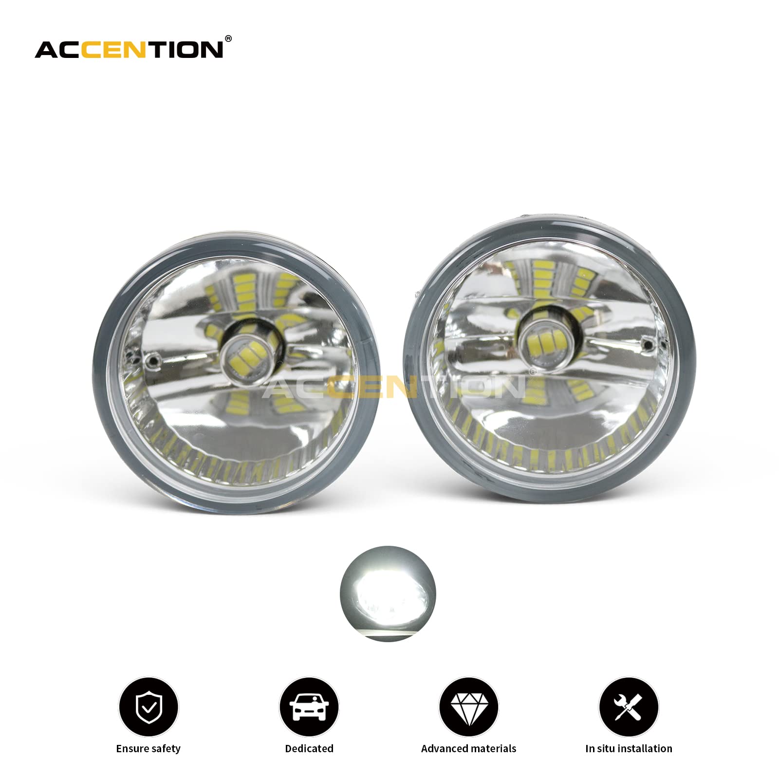 Toyota Prius 2004-2009 LED Fog Lights Kit - 81221-52070 & 81211-52070 - Front Bumper Fog Lamps with Wiring & Grill Mount | Durable Replacement for Improved Night Visibility & Safety Driving