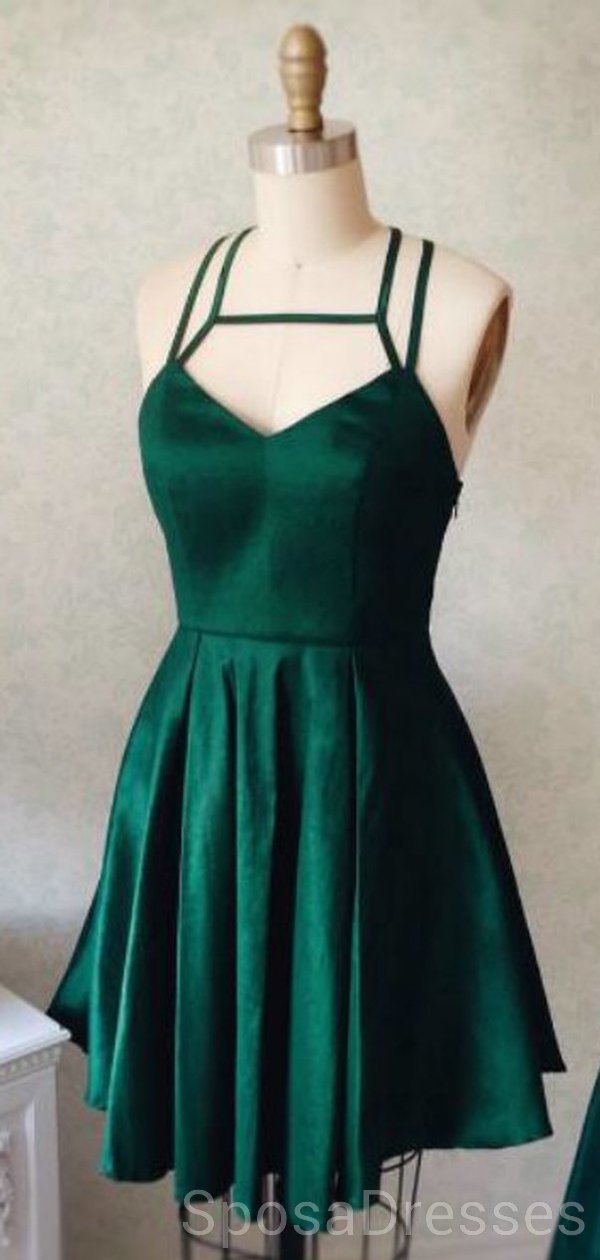 Emerald Green Cross Back Short Homecoming Dress - Elegant Short Prom Dress for Women (Style CM839) | Perfect for Homecoming, Prom, Cocktail Parties & Special Occasions