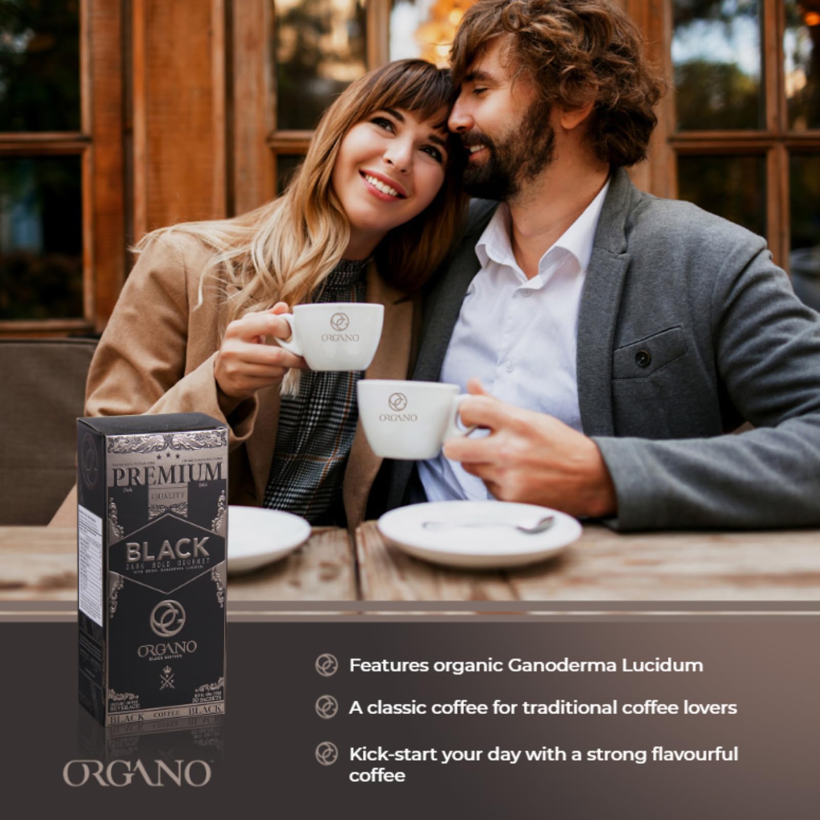 Organic Ganoderma Lucidum Mushroom Coffee - 3 Boxes (90 Sachets) | 100% Certified Organic Black Coffee with Reishi Mushroom | Perfect for Morning Boost, Office Energy & Healthy Lifestyle