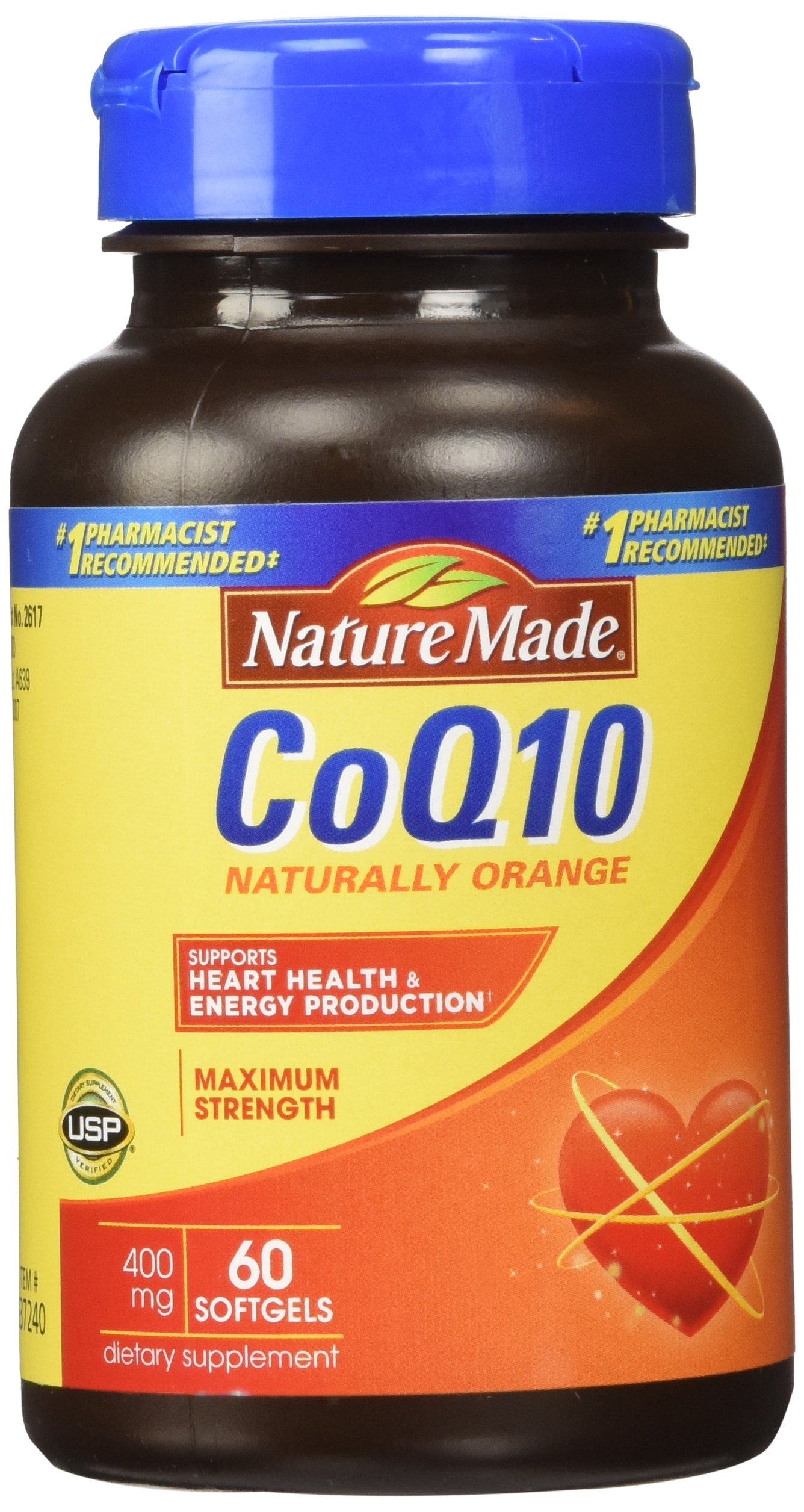 Nature Made CoQ10 Coenzyme Q10 400 mg Softgels - 120 Count (2 Bottles x 60) for Heart Health & Energy Support - Perfect for Daily Supplement Routine & Cardiovascular Wellness