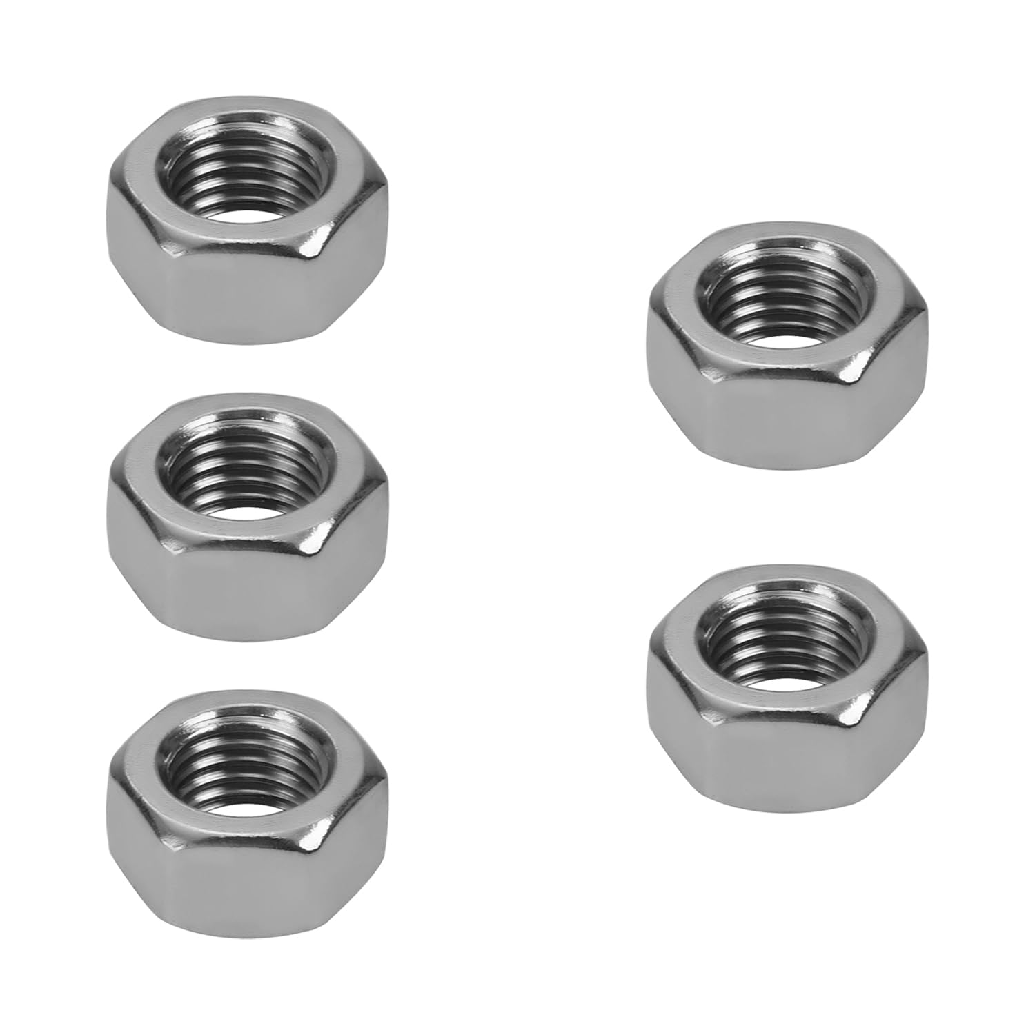 5Pcs M16 x 1.5mm 304 Stainless Steel Hex Nuts - Metric Hardware Fasteners for Machinery, Appliances & Automotive - Corrosion Resistant Hexagon Nuts (0.86x0.43in) - Perfect for DIY Projects, Plumbing & Industrial Equipment Repair