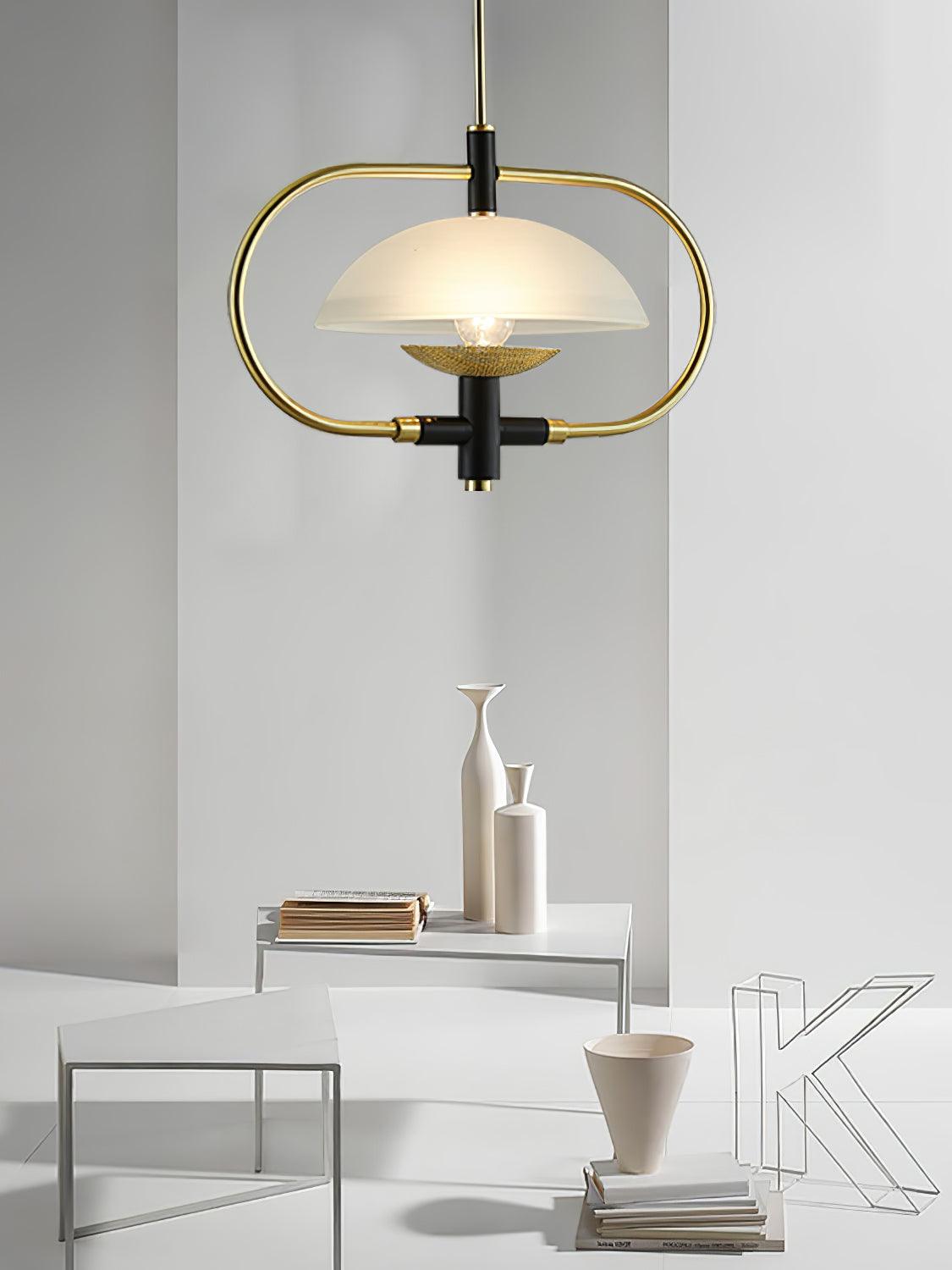 Modern Aperture Pendant Light Fixture - Adjustable Hanging Ceiling Lamp for Kitchen Island, Dining Room & Bedroom Lighting Decor
