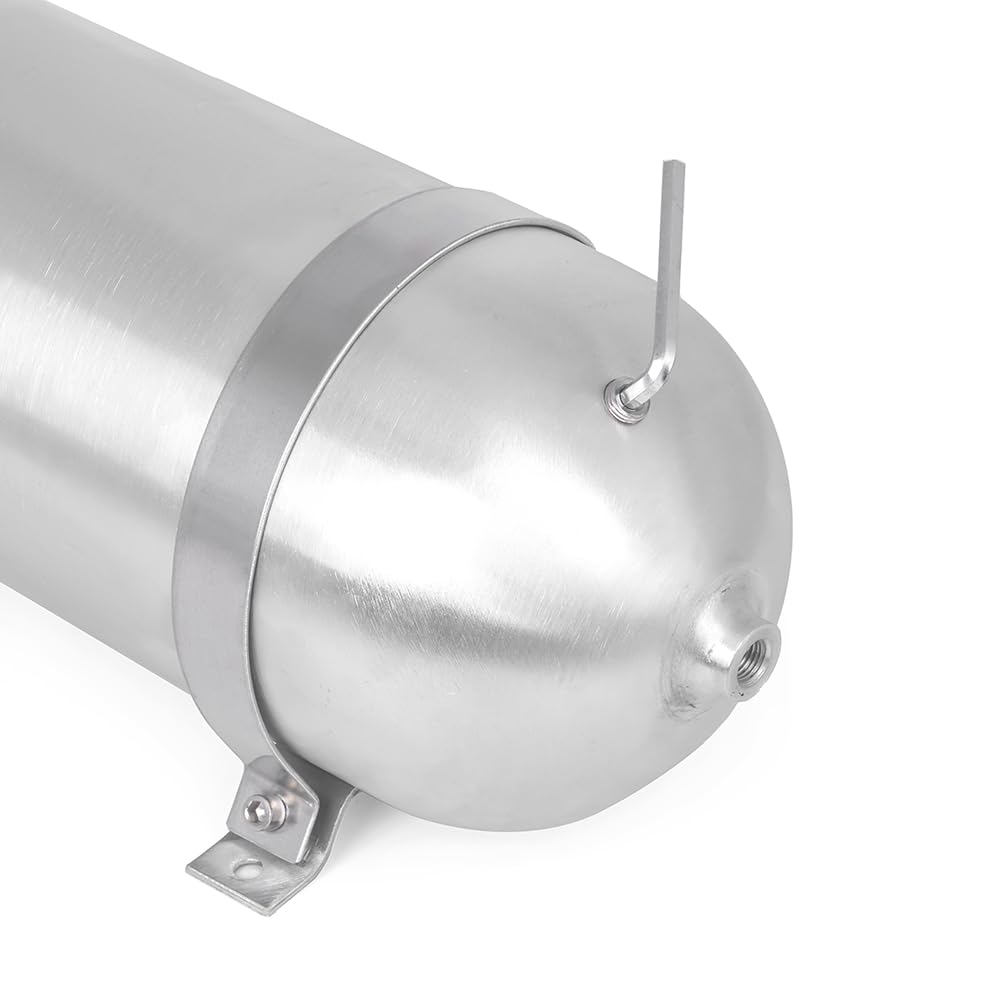 3.7 Gallon Aluminum Air Tank with 1/4 Inch NPT Ports - Lightweight & Durable Air Suspension Compressor Tank for Cars, Trucks, and Motorcycles - Perfect for Off-Roading, Custom Builds, and Performance Upgrades