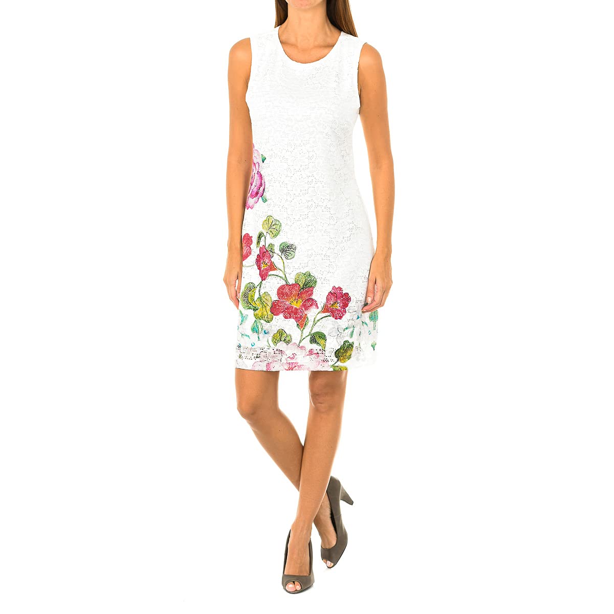 Desigual Women's Sleeveless Summer Dress - Floral Print Casual Sundress for Beach, Vacation & Everyday Wear