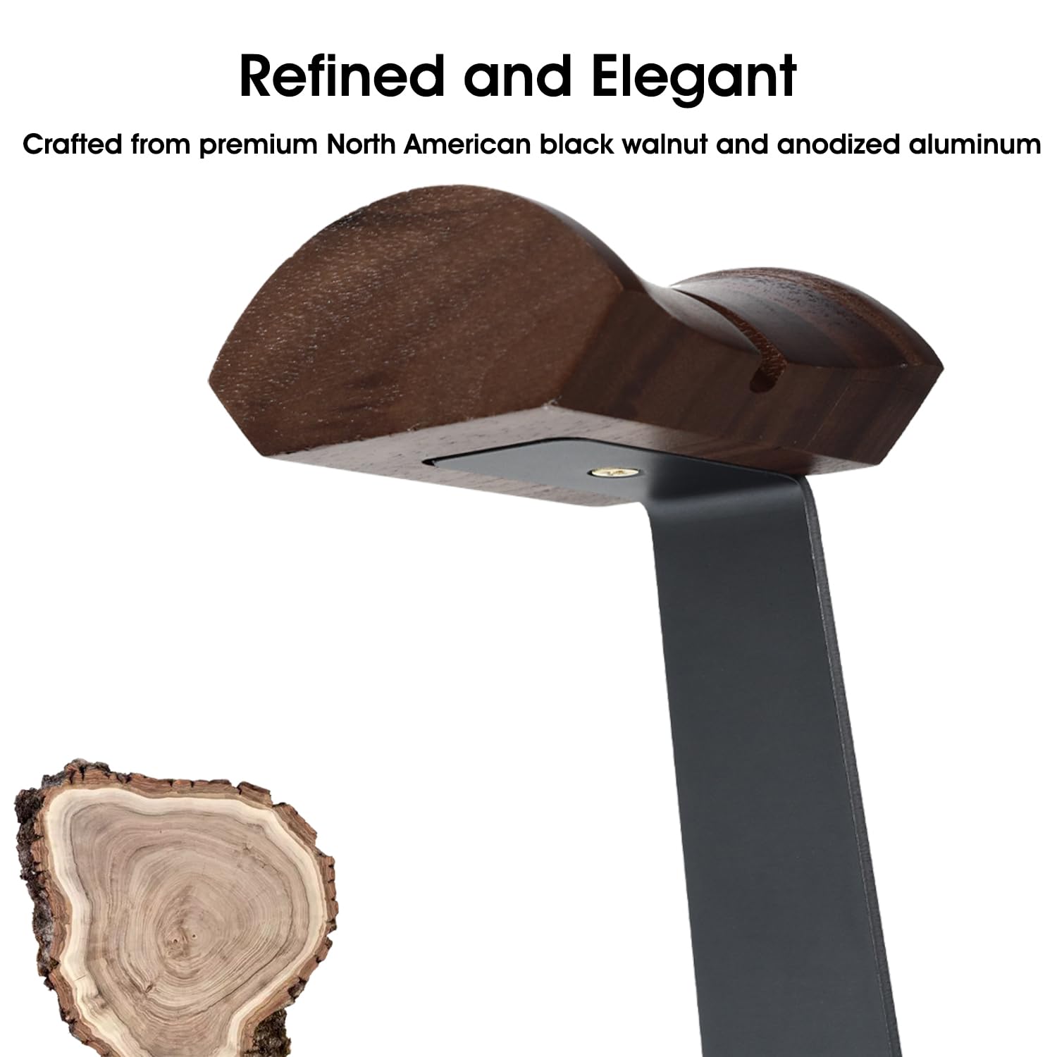 Premium Walnut Wood Headphone Stand with Storage Base - Stylish Desk Organizer for AirPods Max, Bose, Sony, Sennheiser & Gaming Headsets - Perfect Gift for Audiophiles & Gamers - Ideal for Home Office, Gaming Setup & Studio Use